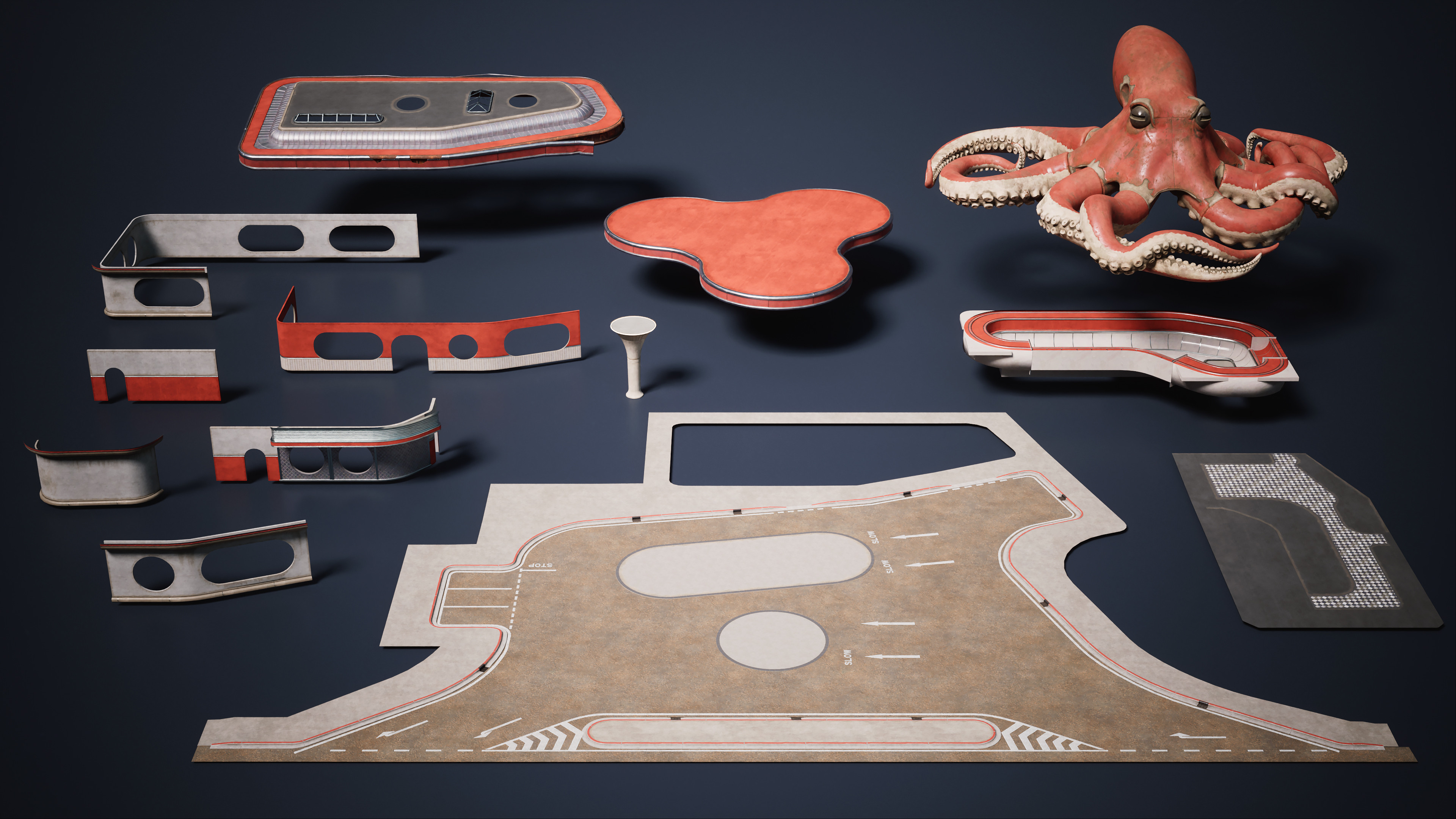 Structural Assets made for the scene 