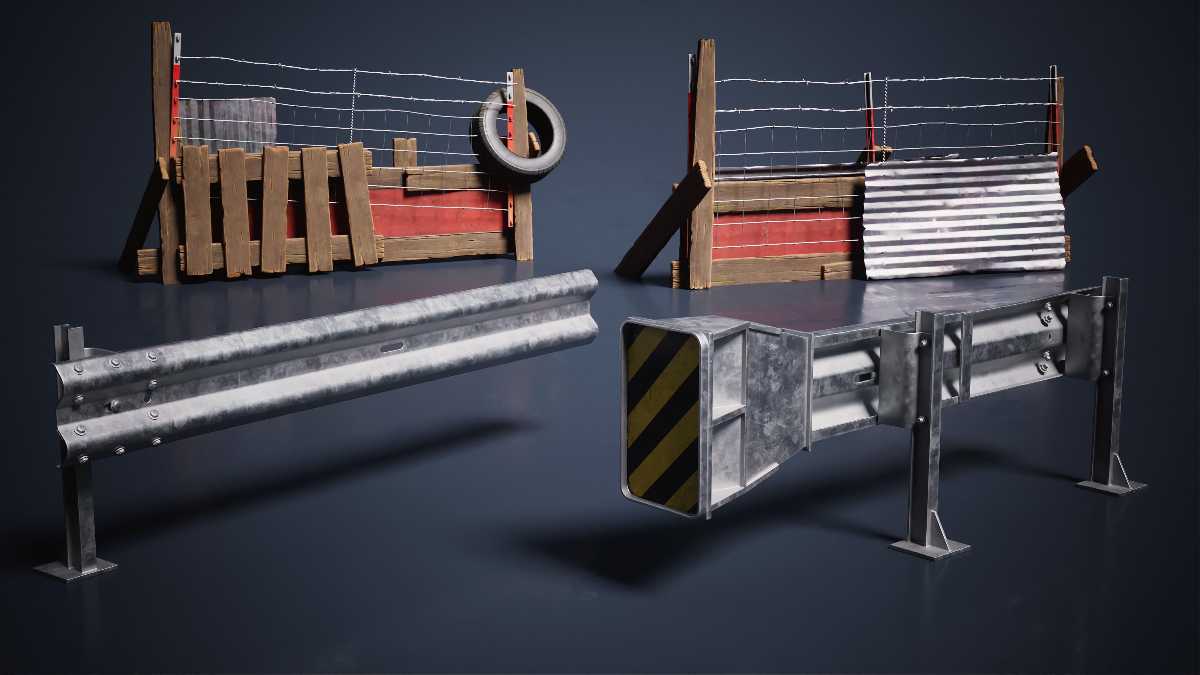 Barriers - Armco and PLA to create defensive barriers 