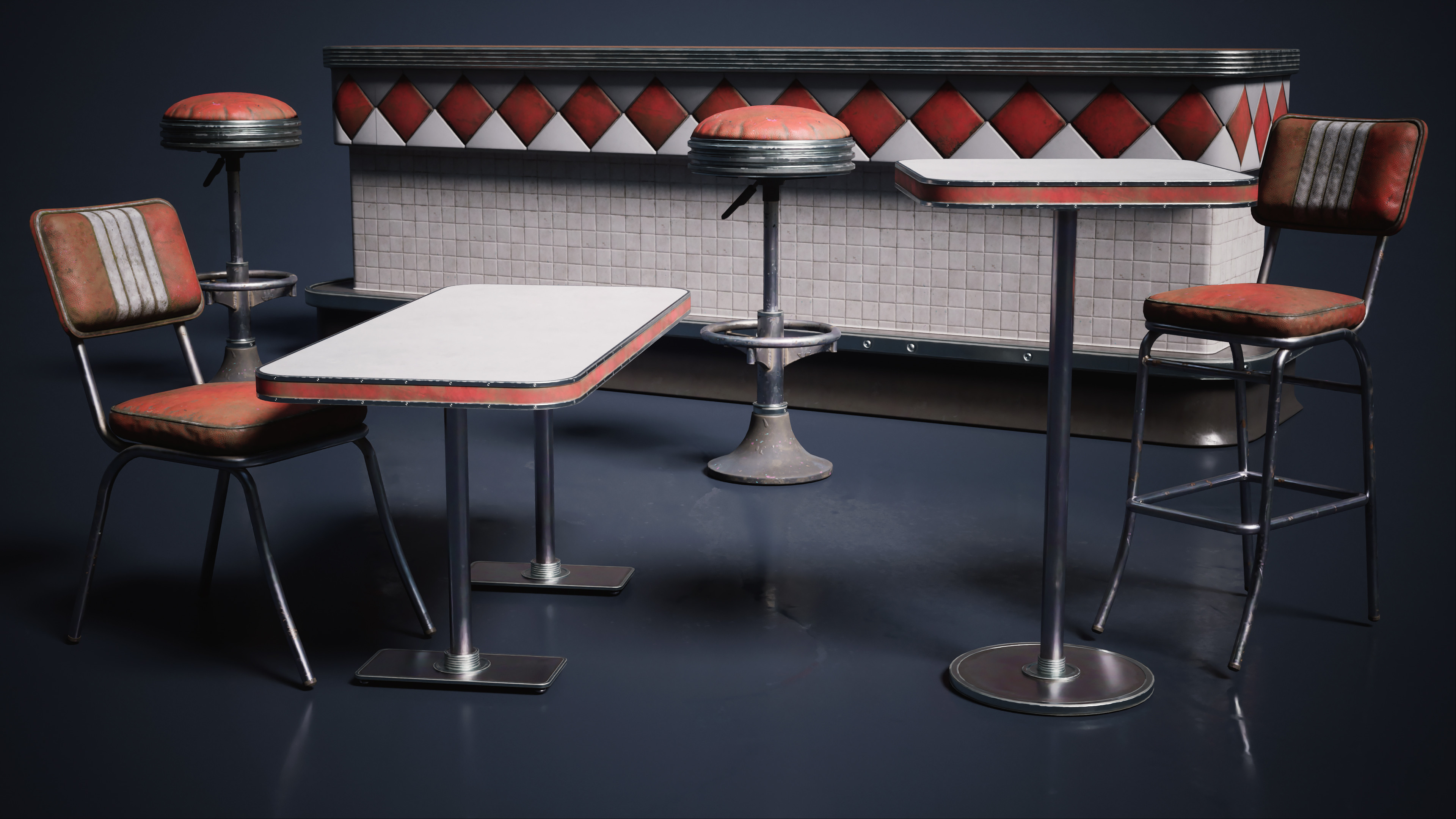 Environment pieces use a lot of the Diner trim sheet 