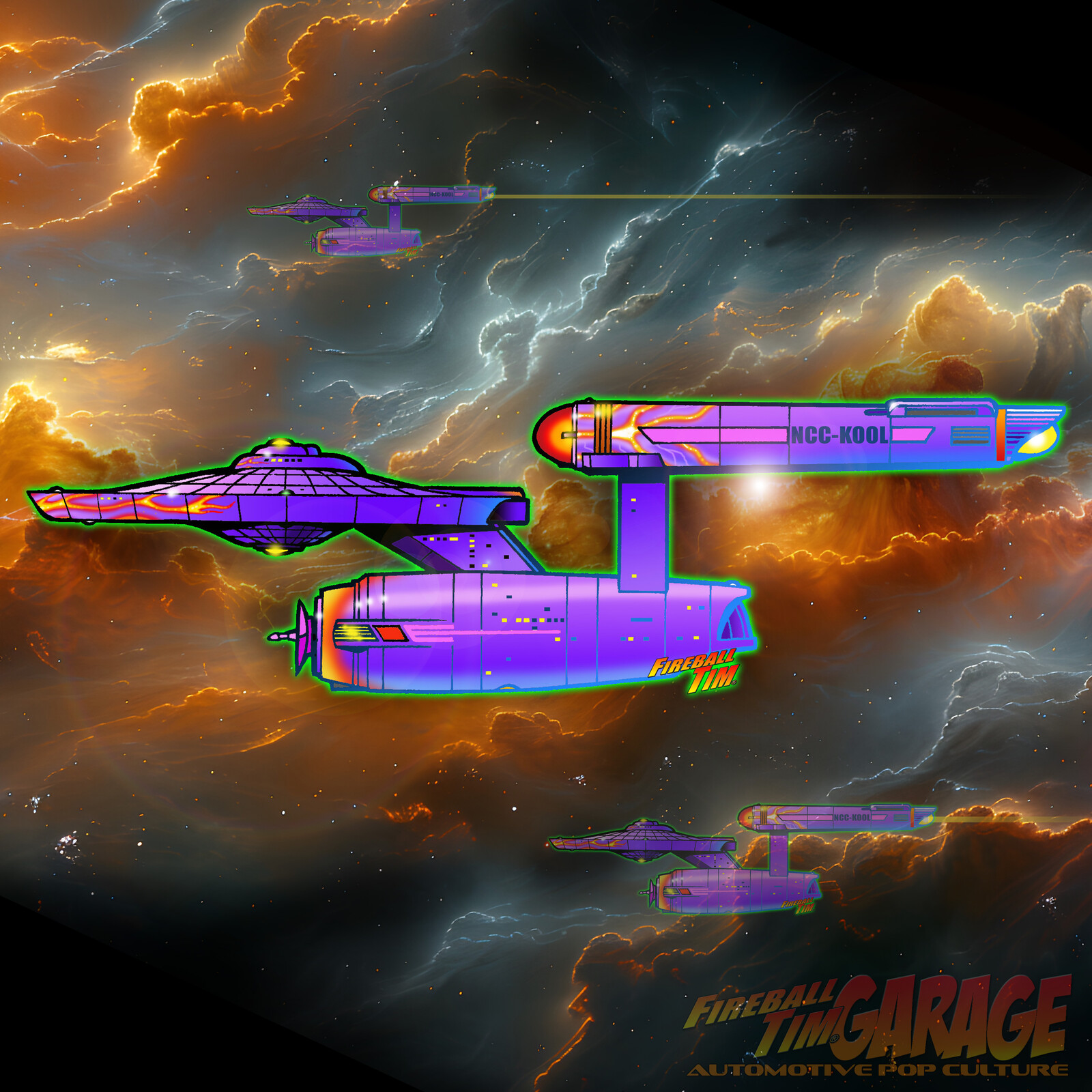 Star Trek Hot Rod Enterprise by Fireball Tim Garage Automotive Pop Culture