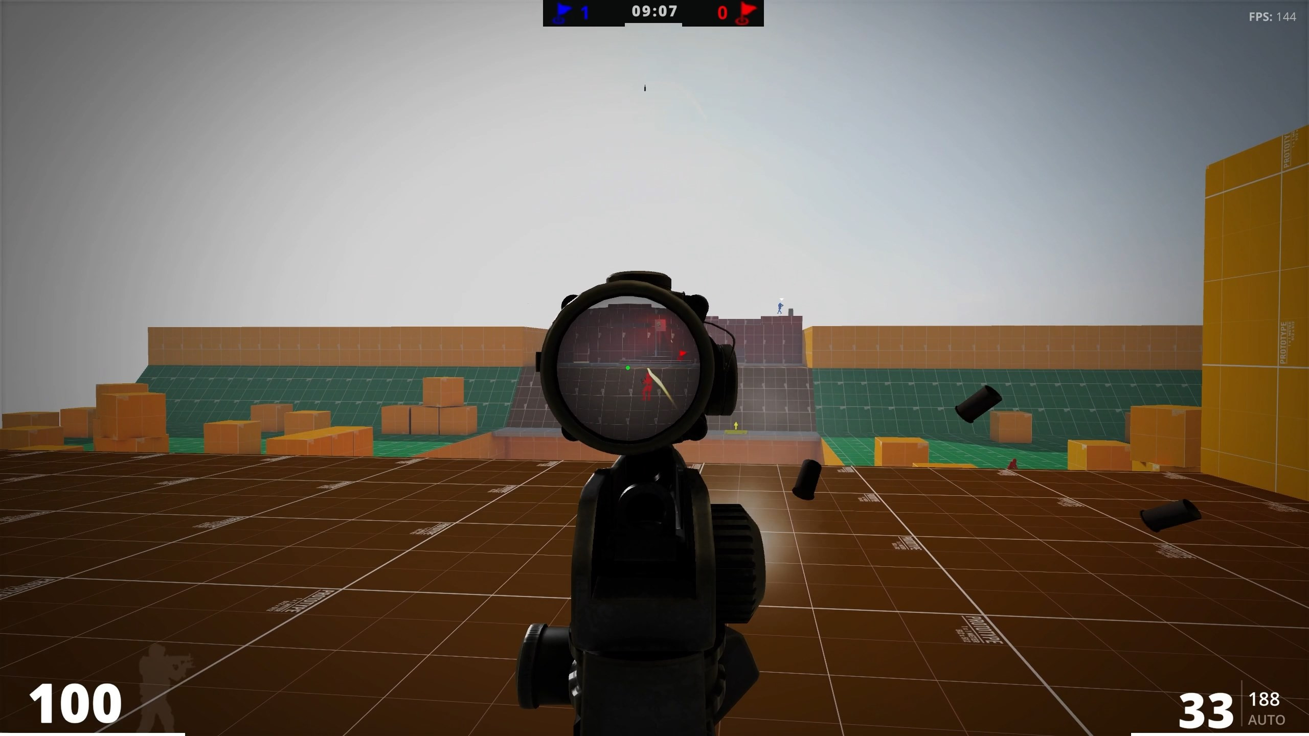 Dual rendering shader for scopes and rifle sights. 