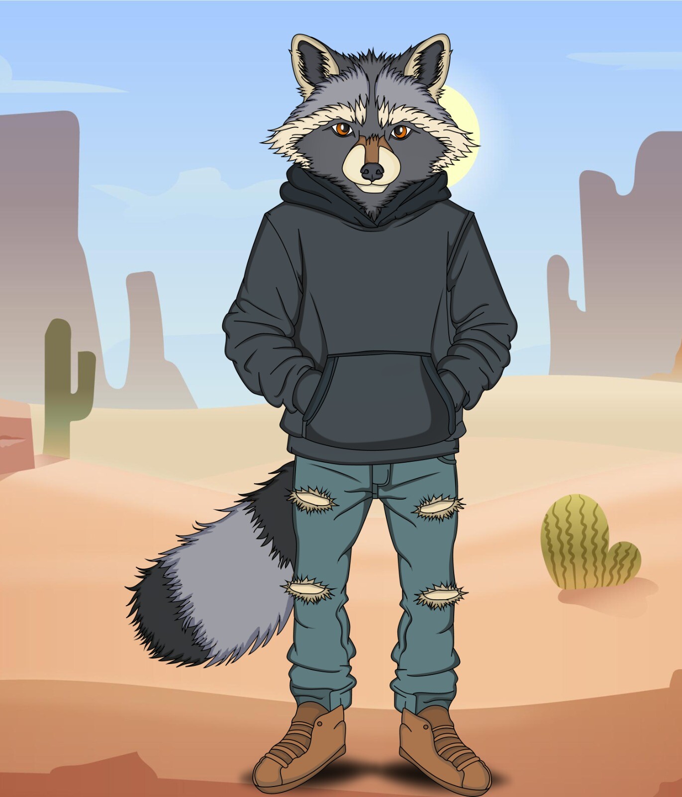ArtStation - Raccoon 2D artwork