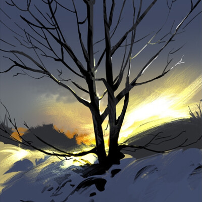 Winter sunrise Speedpaint