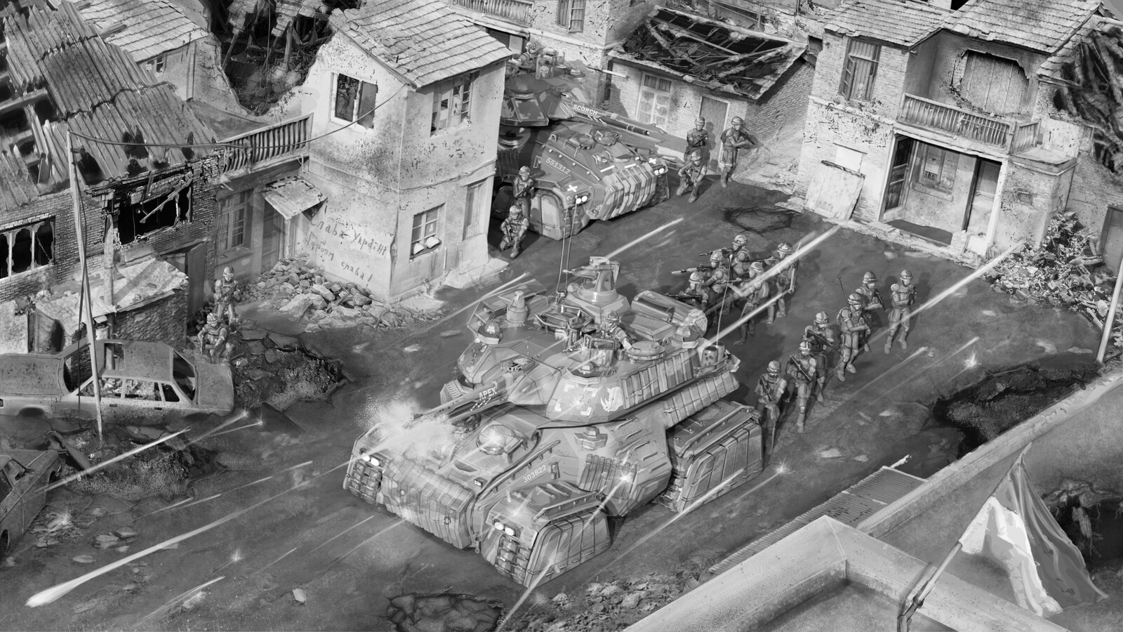 Illustration Final in fight BW
