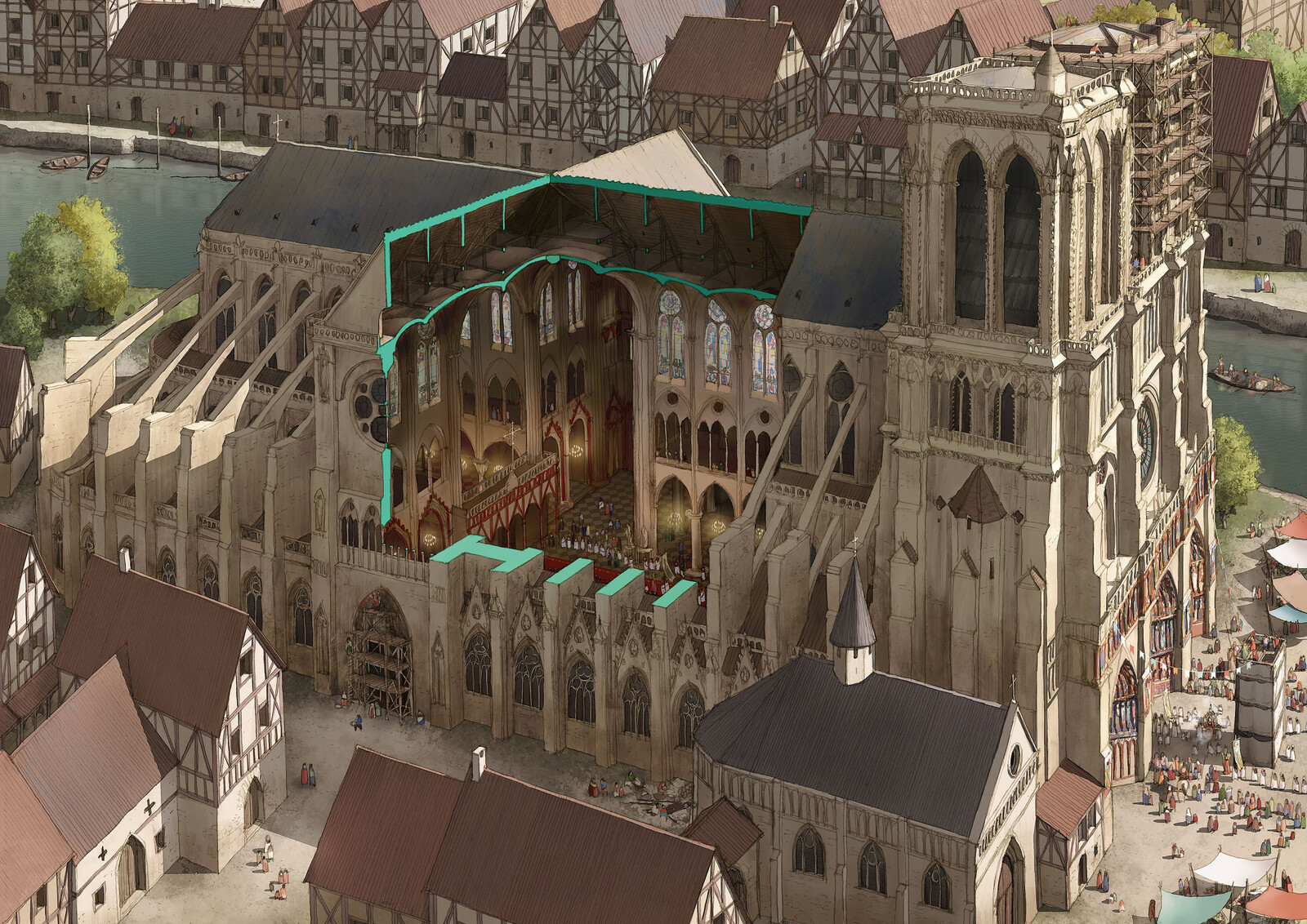 Notre Dame cutaway