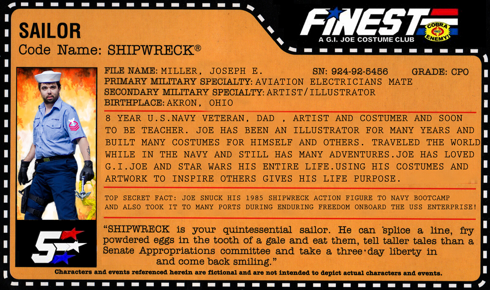 Mock card made for cosplay purposes.
