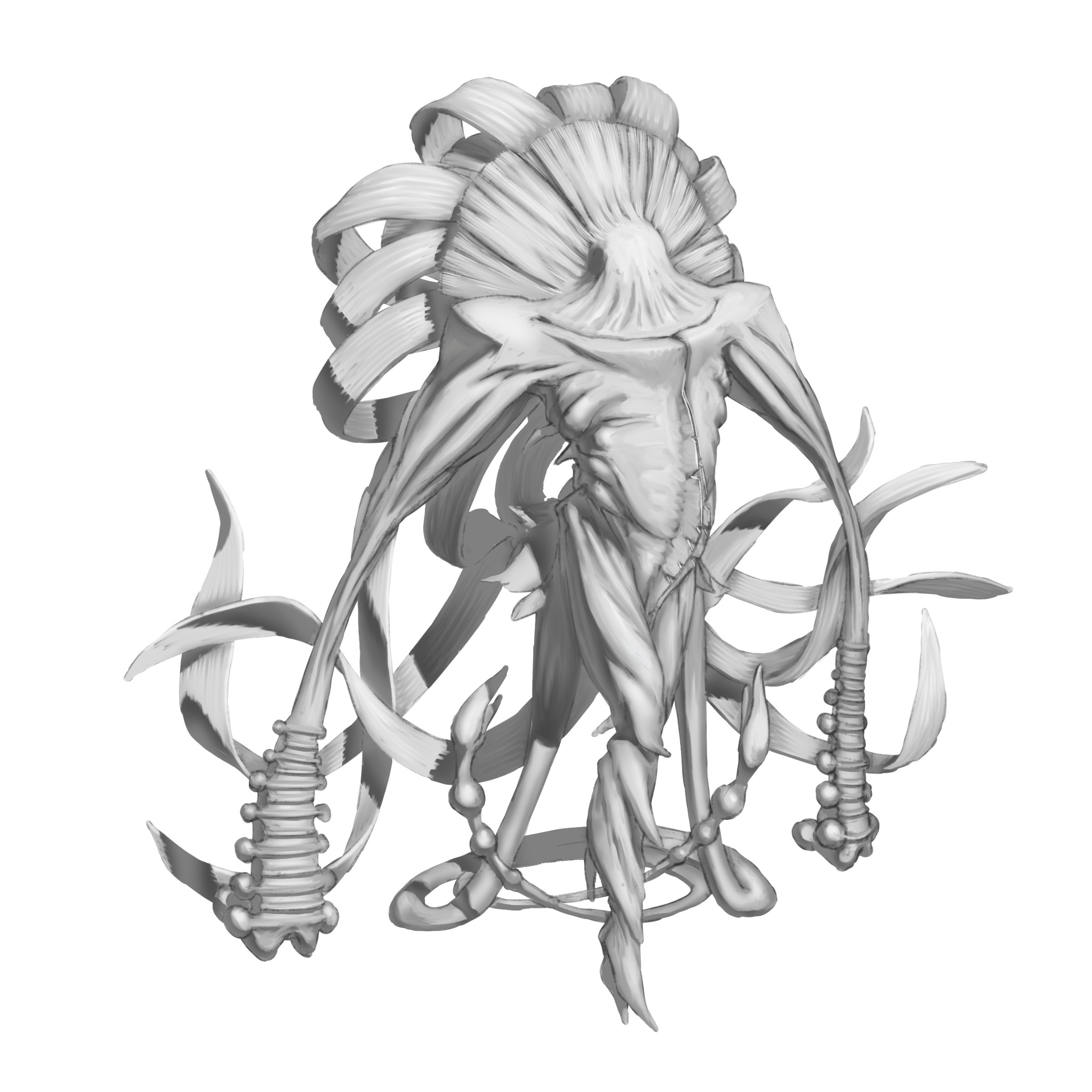 This carnivorous plant monster combines the best elements from earlier designs into a striking, twisted form—both haunting and beautiful.