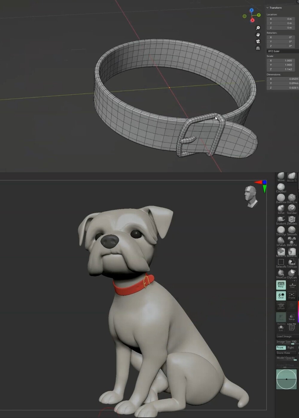 Modeling additional elements in Blender