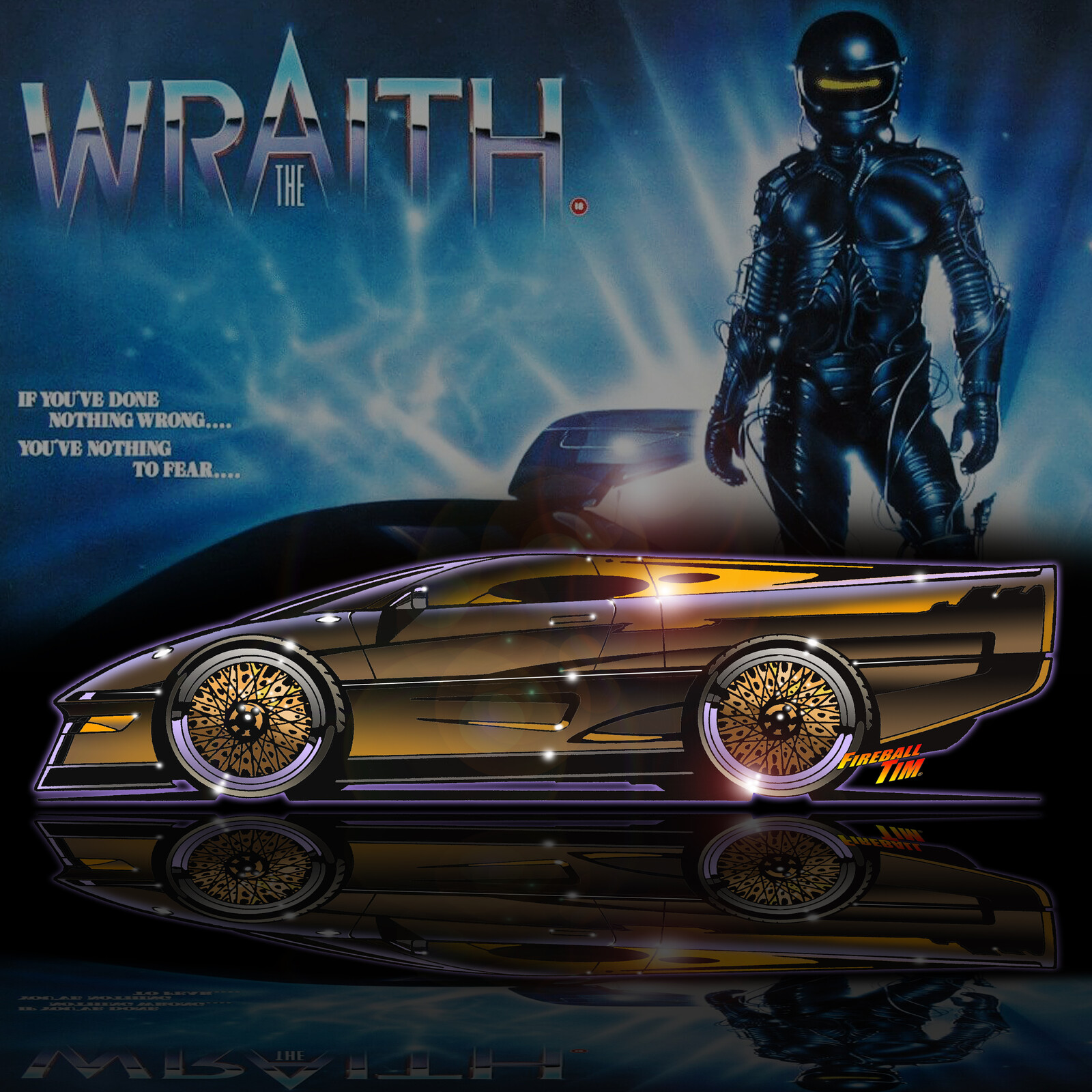 THE WRAITH Movie Car Art by Fireball Tim