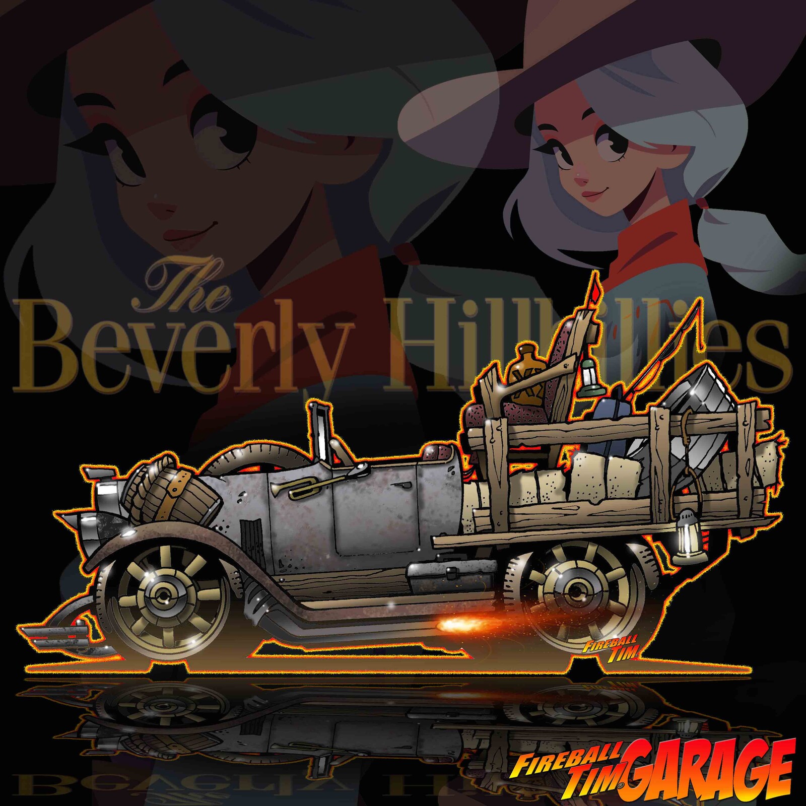 Beverly Hillbillies Jalopy Art by Freball Tim