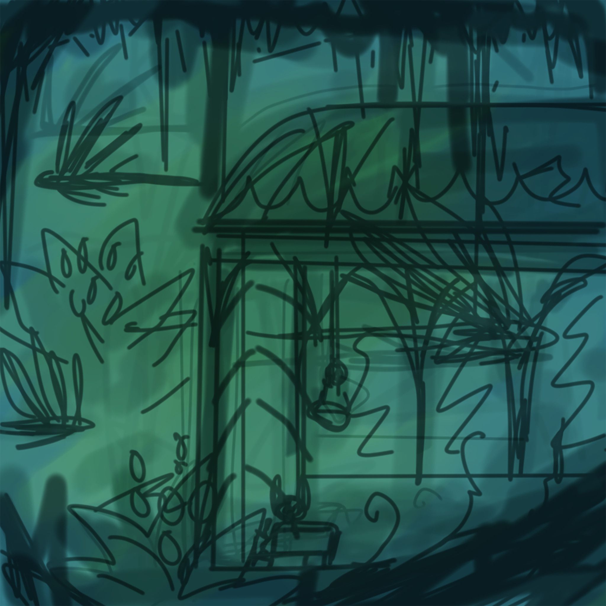 Original concept/mood sketch I quickly made on my phone.