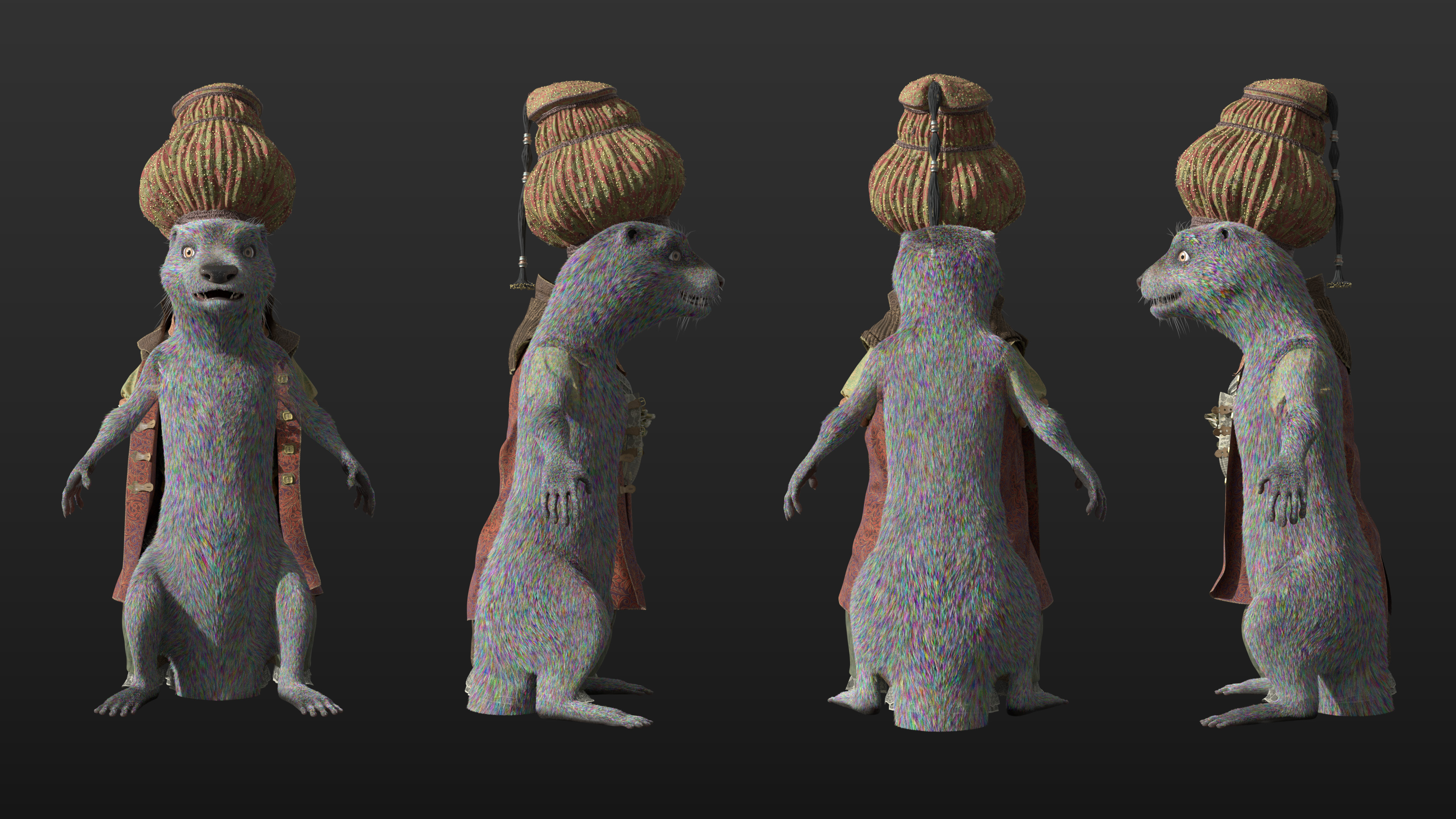 character turntable with fur clumpID 002