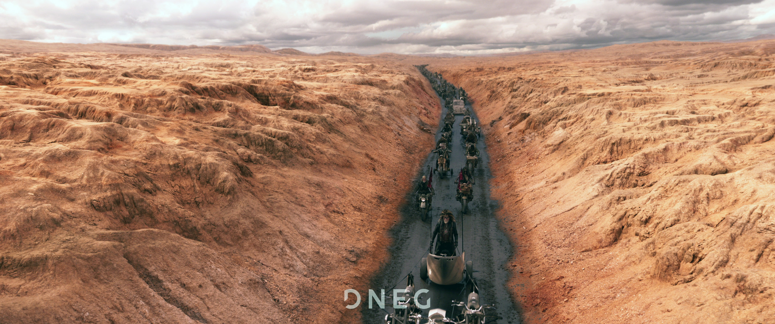 Final shot from compositing team of a unique wasteland's section