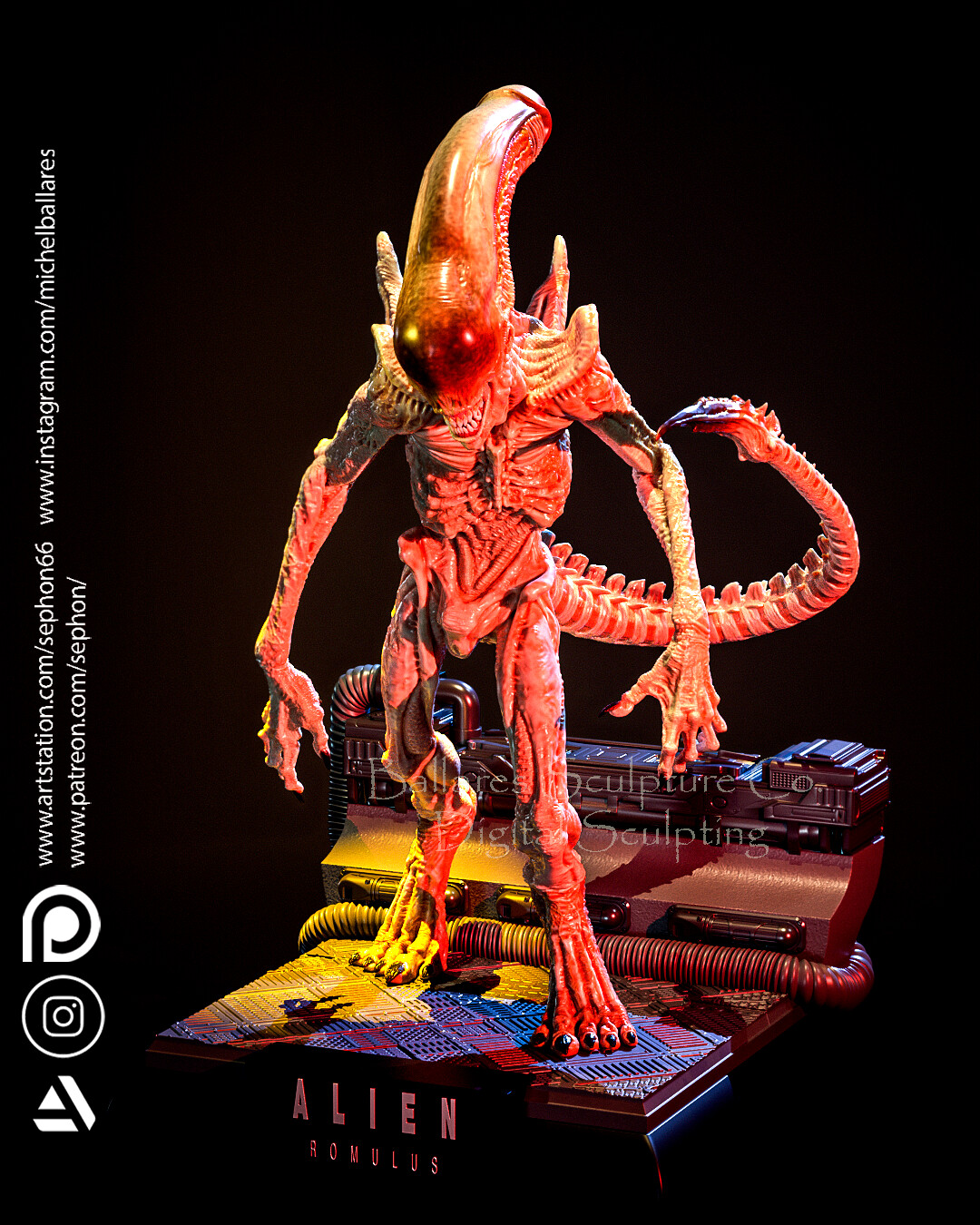 ArtStation - ALIEN WITH XENOMORPH-STYLE HEAD BY CREATIVE GEEK MB