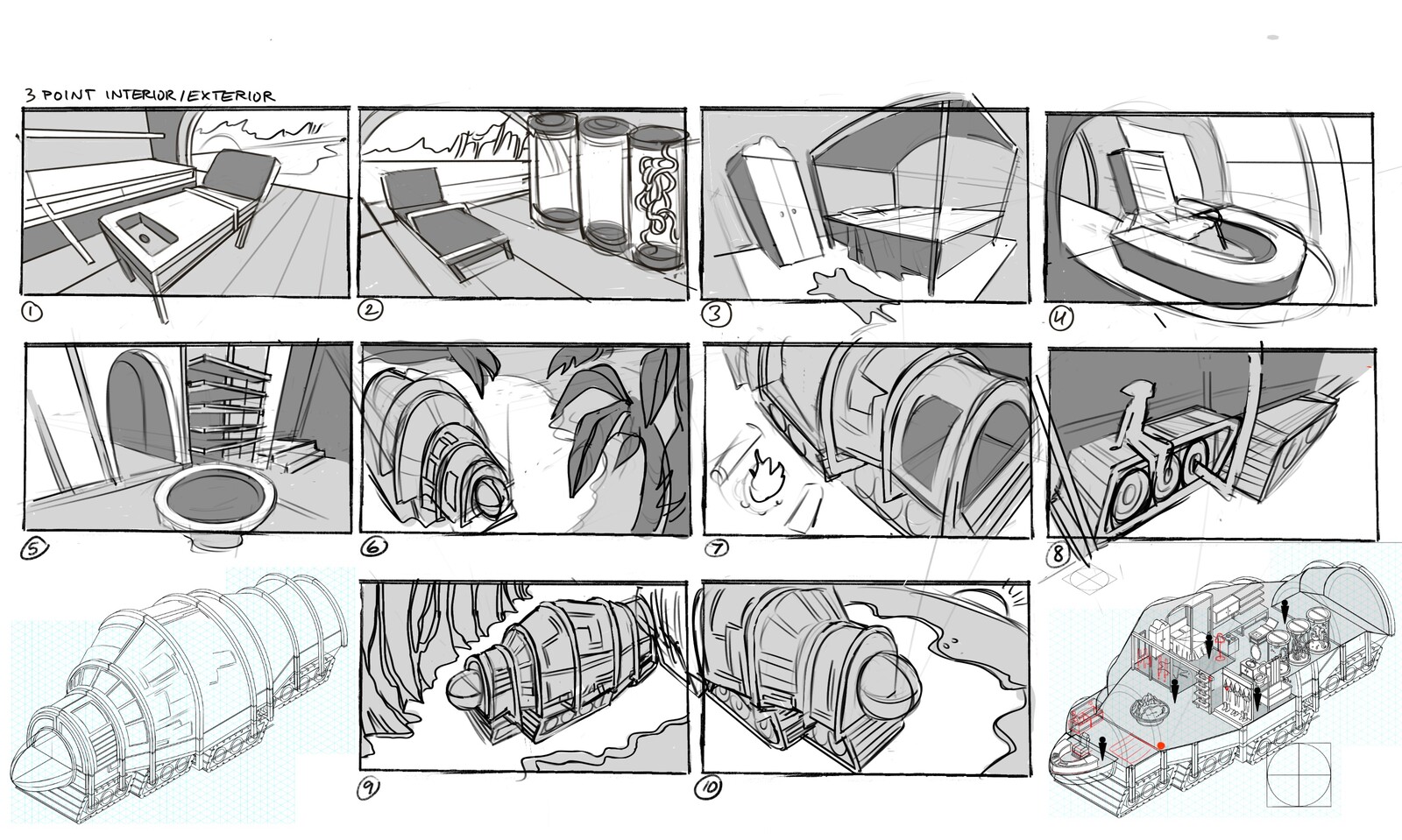 Three point perspective thumbnails