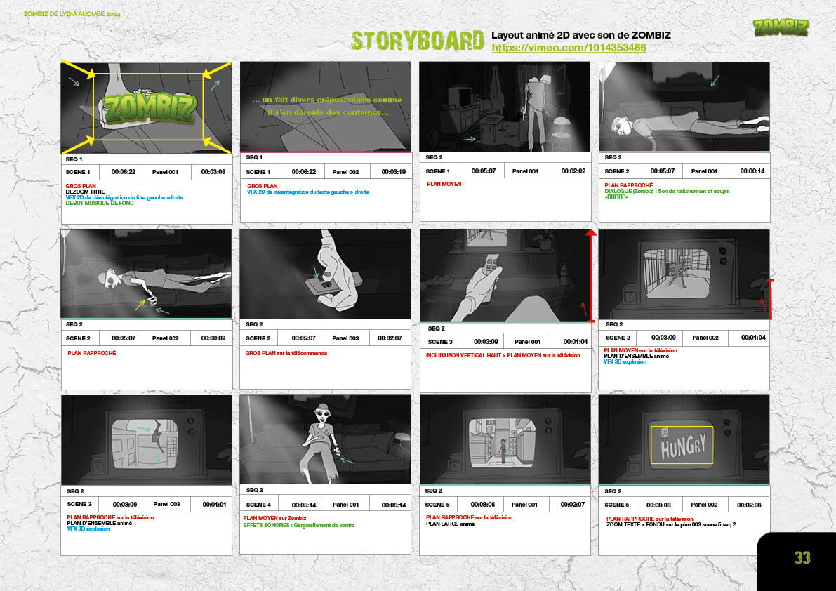 Storyboard de Lydia Auduge 2024