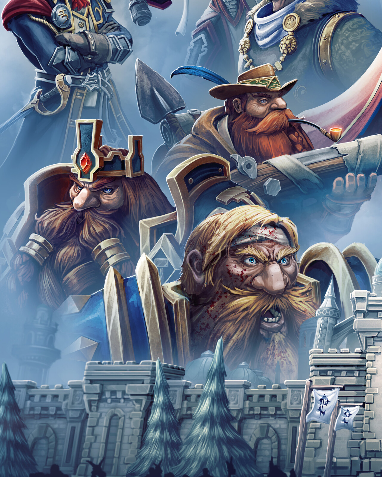 Closeup of the Bronzebeard dwarves