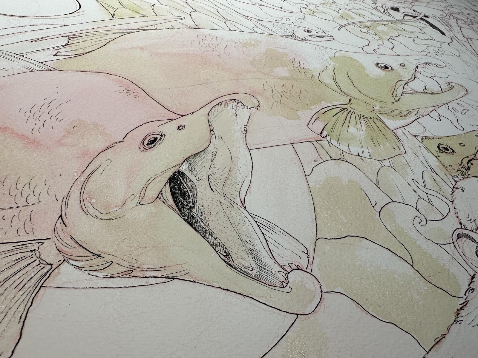 Close up shot of A.M.O. in progress