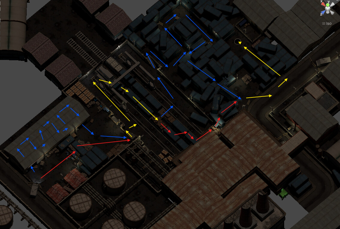 General view with all the routes.