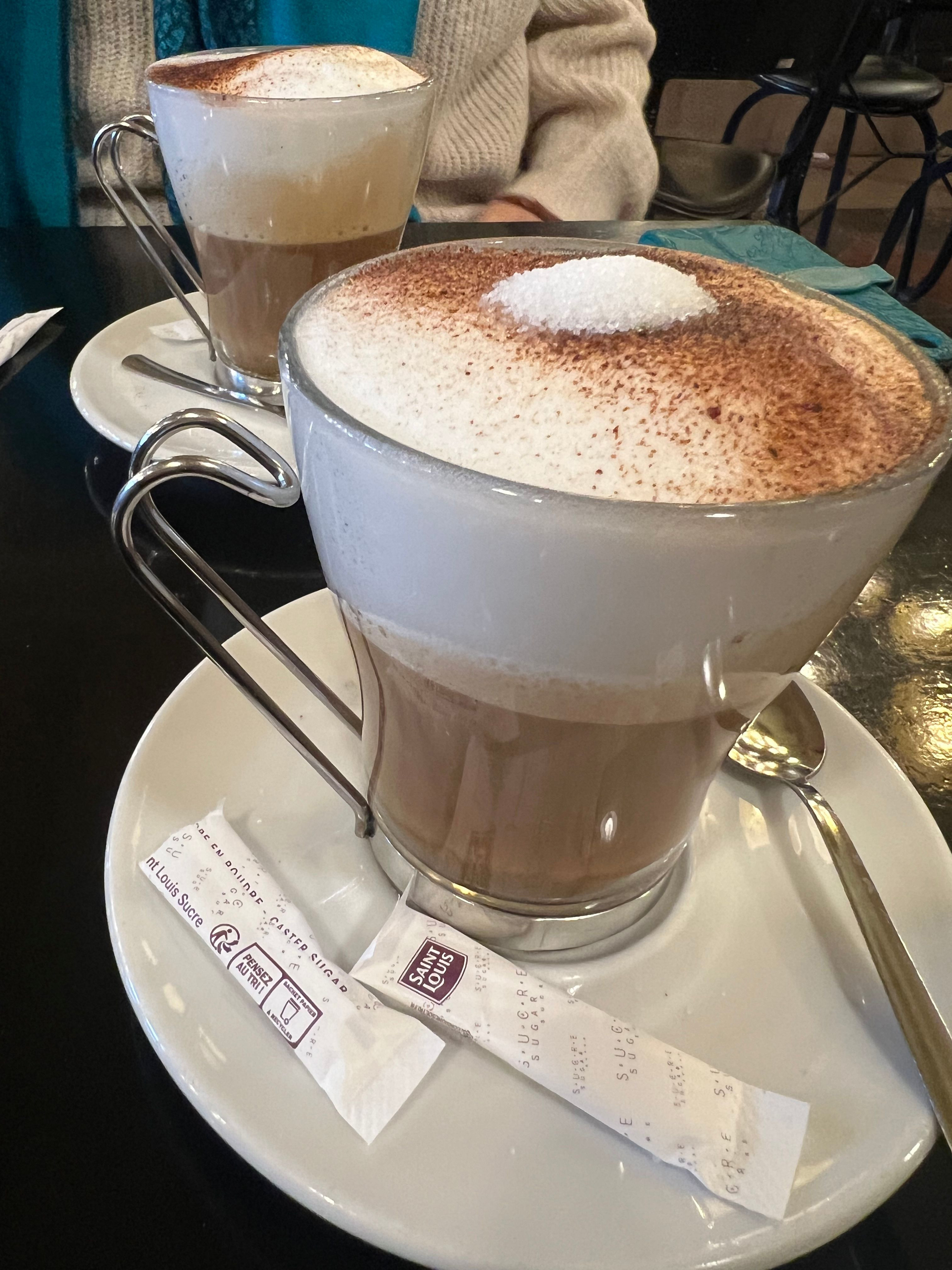 Cappuccino glass reference photo from Cafe du la Paix, La Rochelle, France (had to drink a few of these for the sake of reference...)