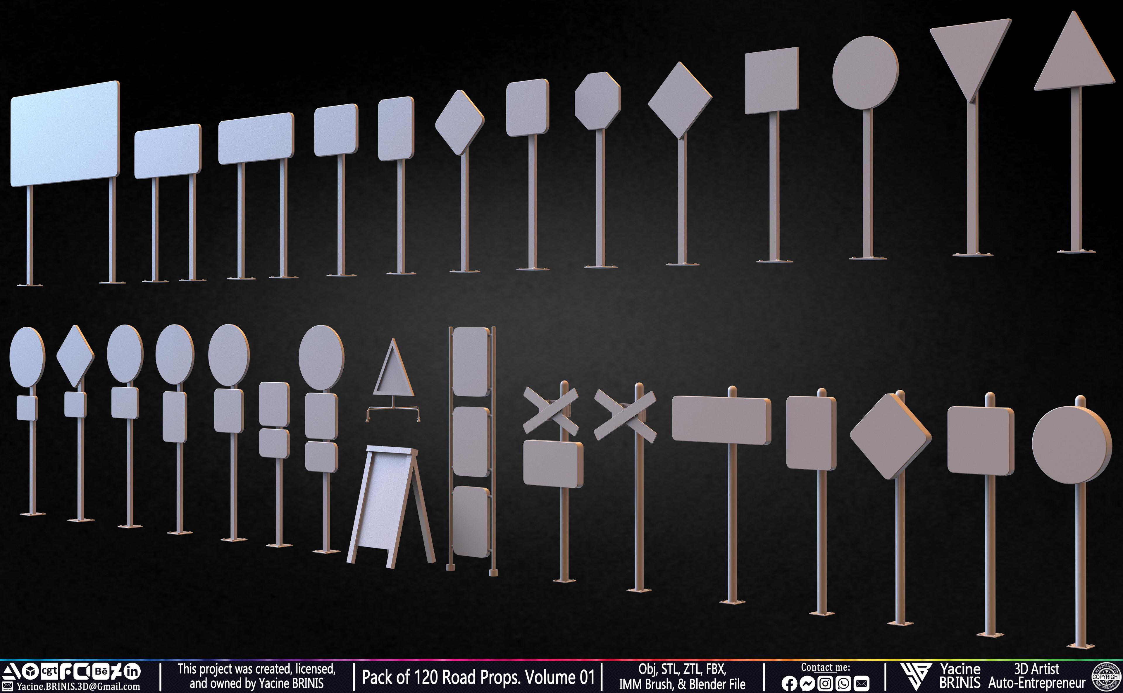 Pack of 120 Road Props Sculpted by Yacine BRINIS Volume 01 Set 008