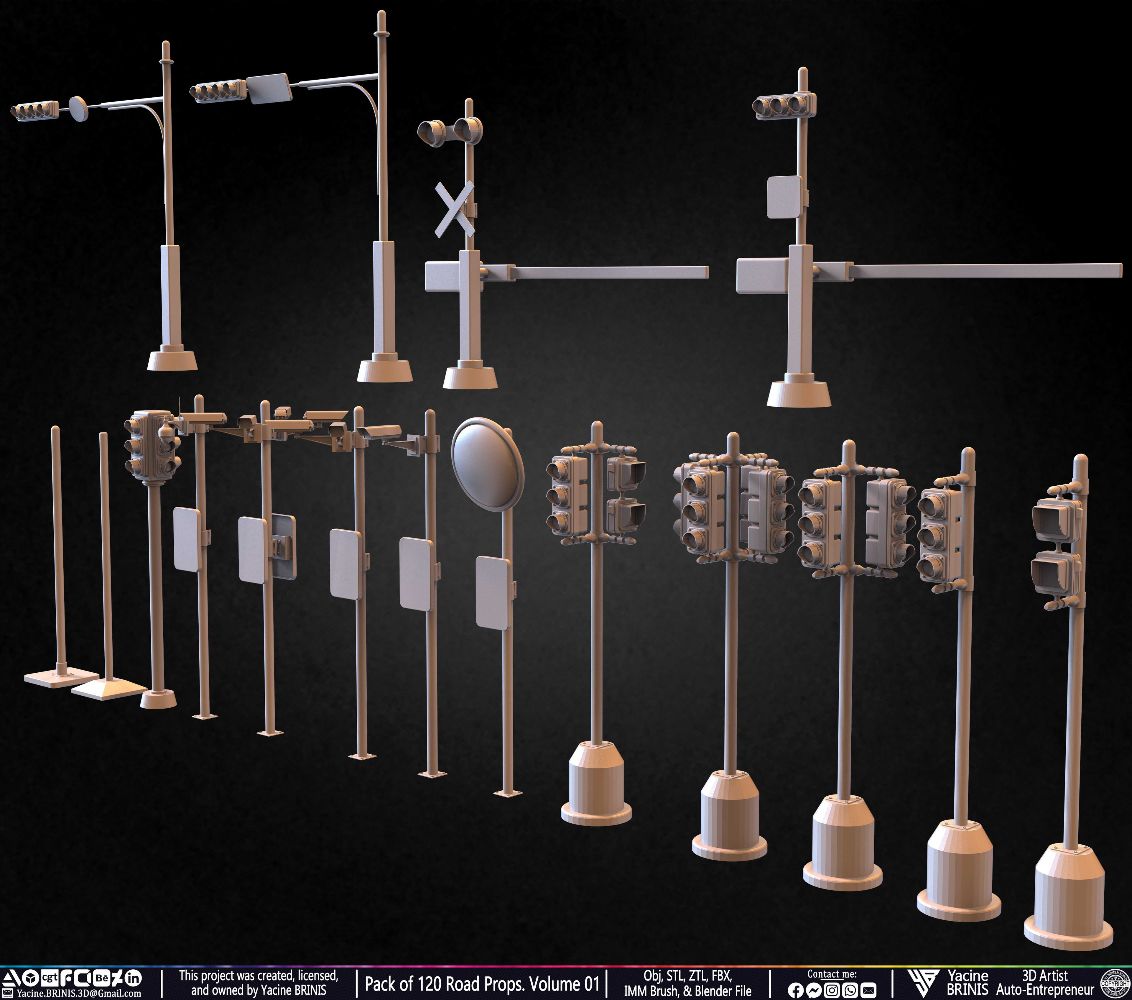Pack of 120 Road Props Sculpted by Yacine BRINIS Volume 01 Set 010