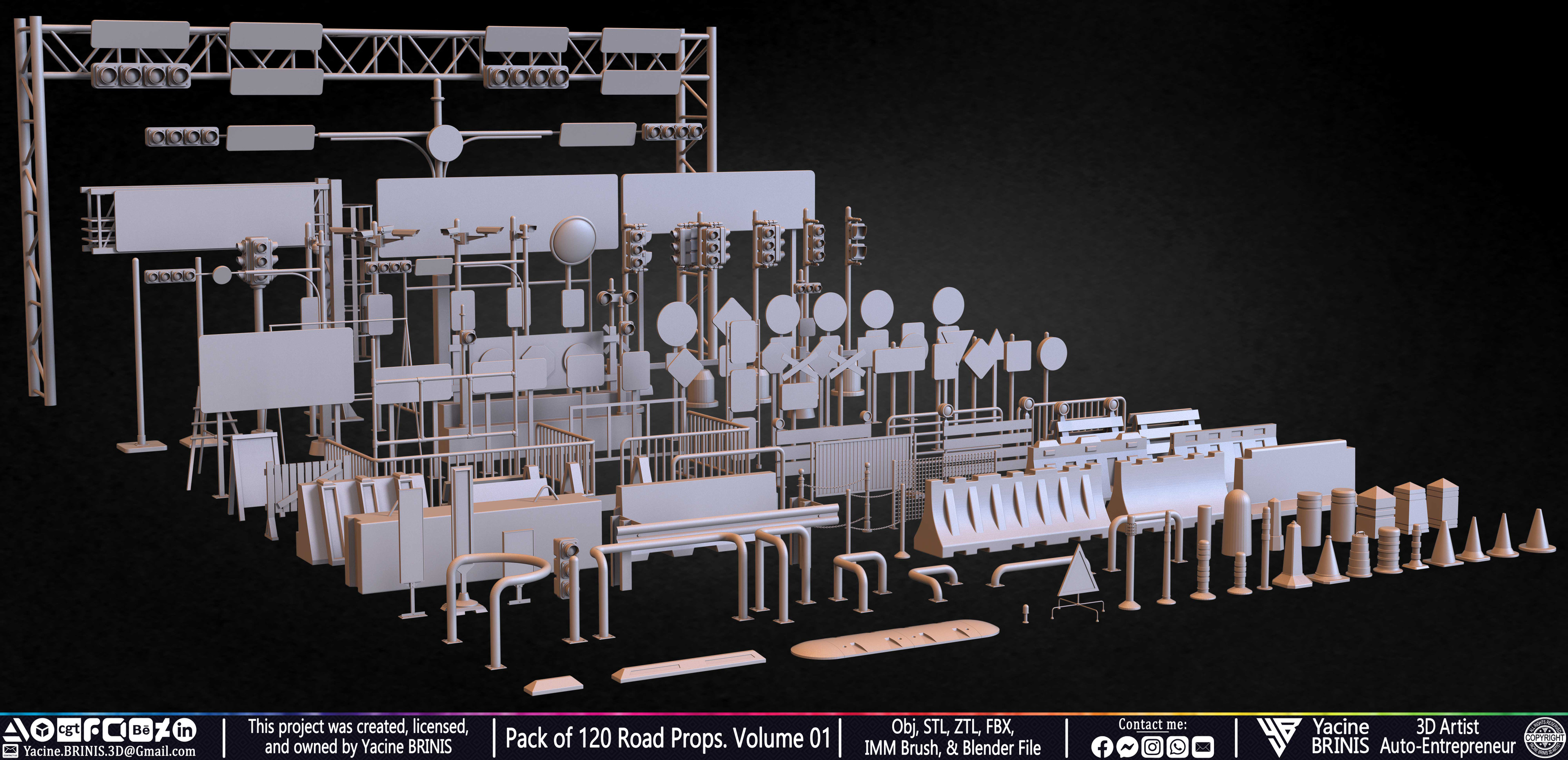 Pack of 120 Road Props Sculpted by Yacine BRINIS Volume 01 Set 016
