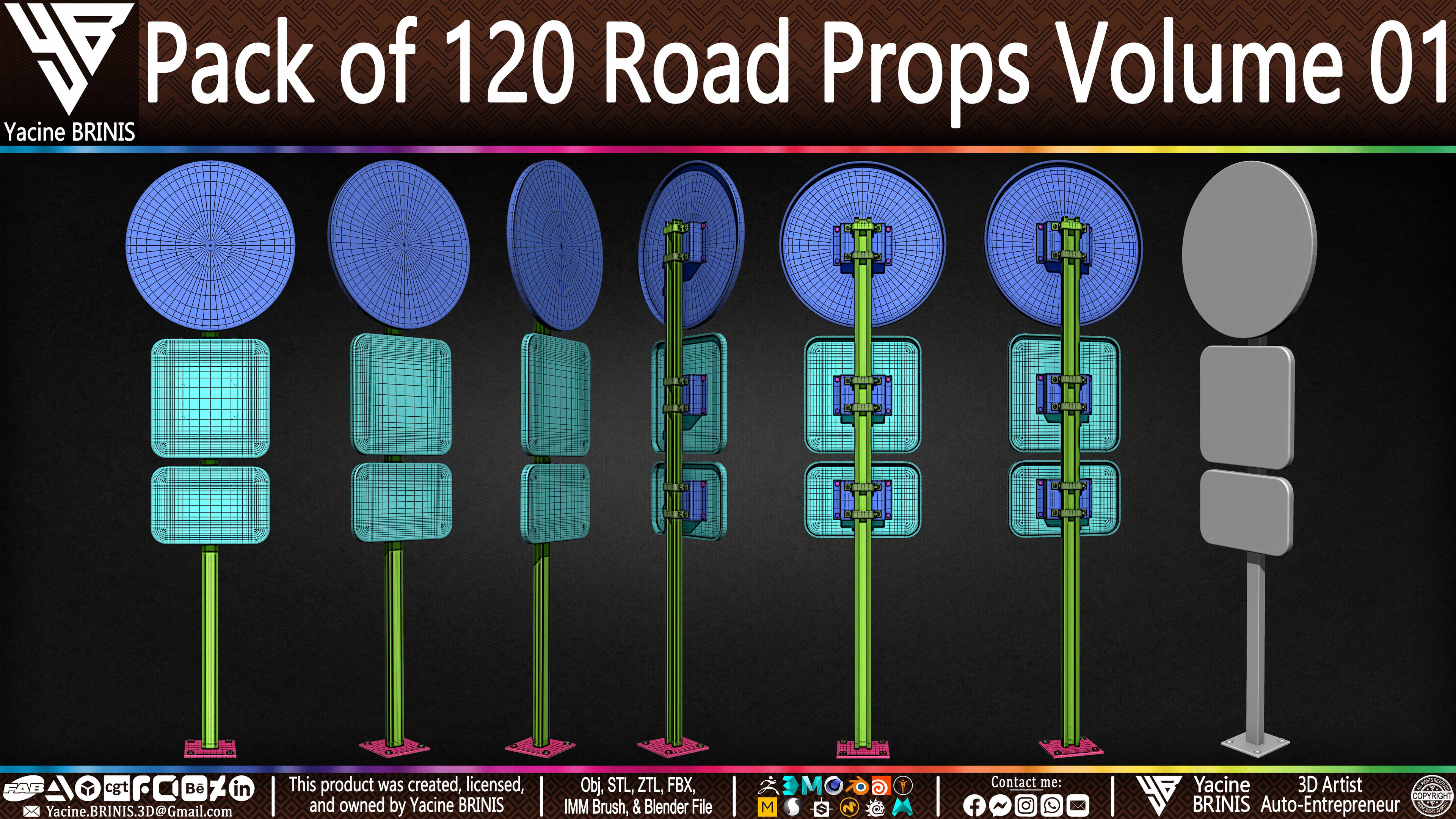 Pack of 120 Road Props Sculpted by Yacine BRINIS Volume 01 Set 024