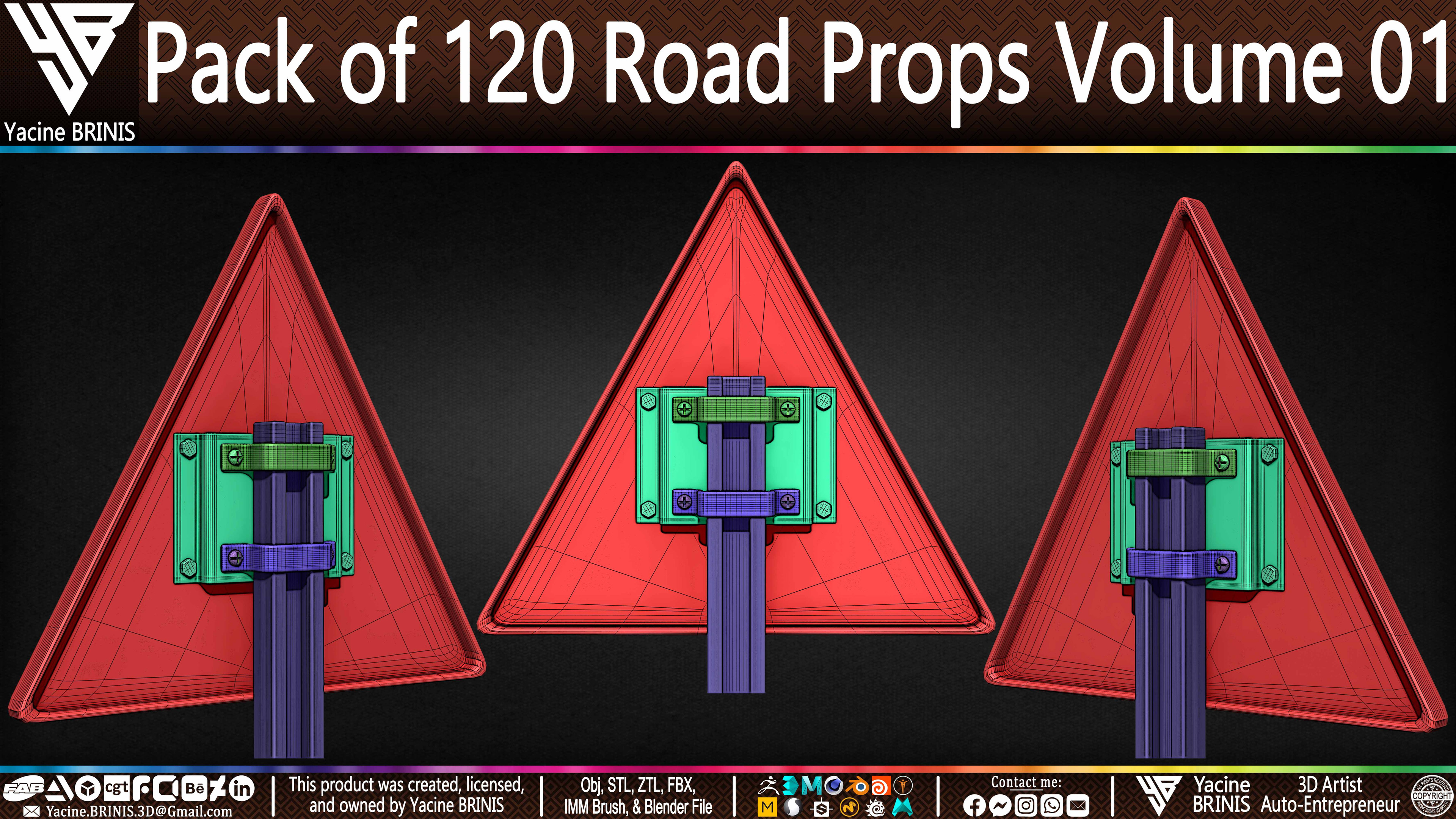 Pack of 120 Road Props Sculpted by Yacine BRINIS Volume 01 Set 025