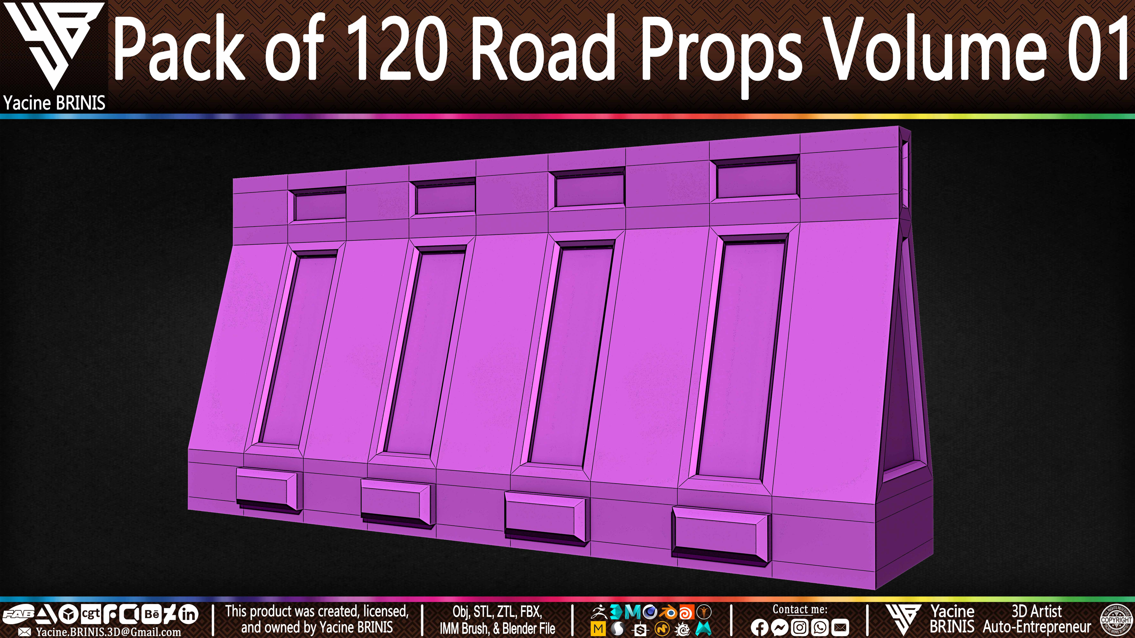 Pack of 120 Road Props Sculpted by Yacine BRINIS Volume 01 Set 030