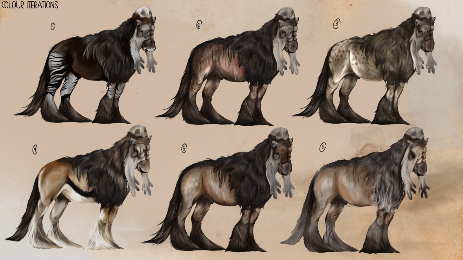 Colour Iterations - based on other earthly animals such as the okapi and the Thompson gazelle.