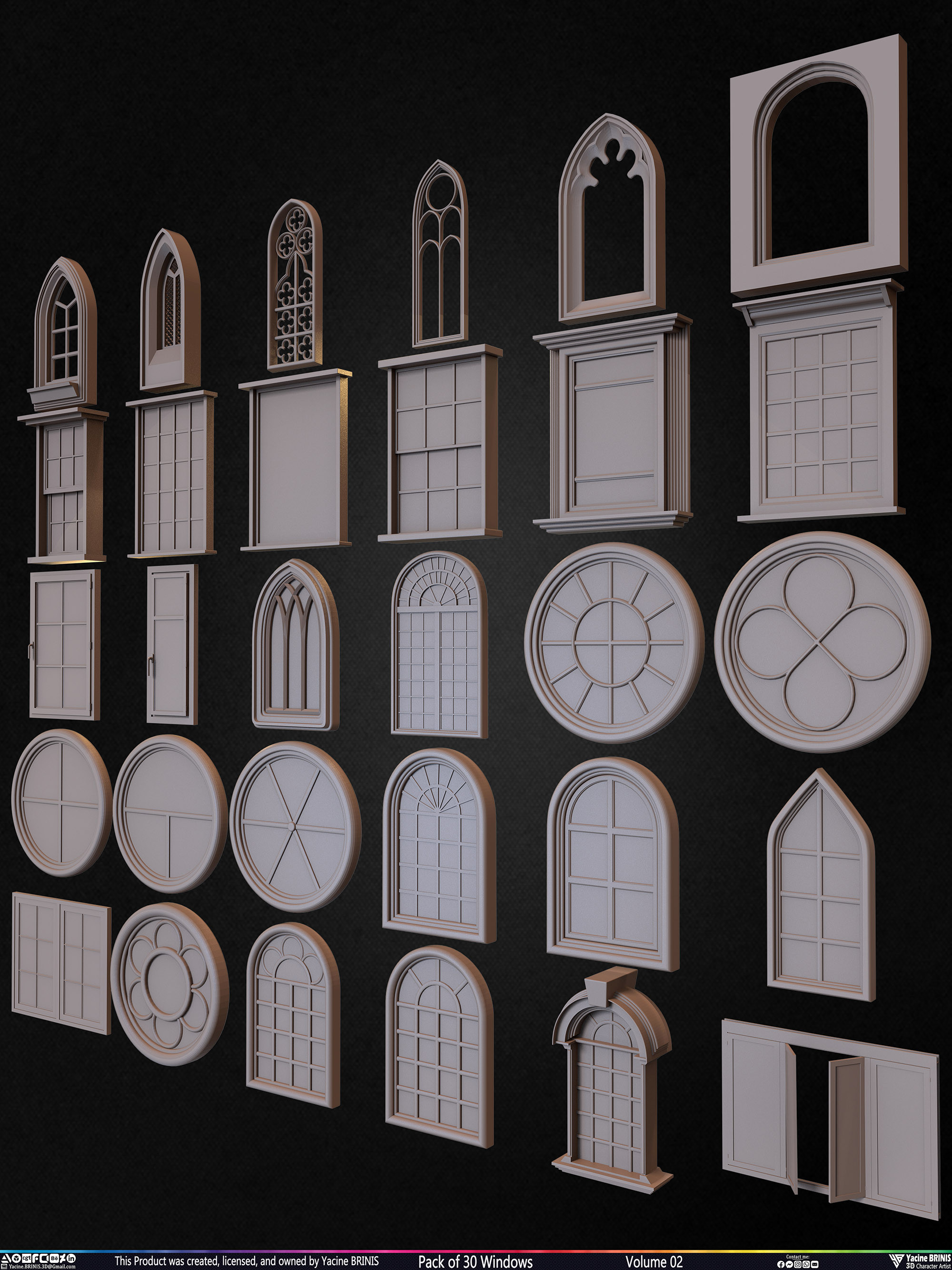 Pack of Windows, Sculpted by Yacine BRINIS Set 003