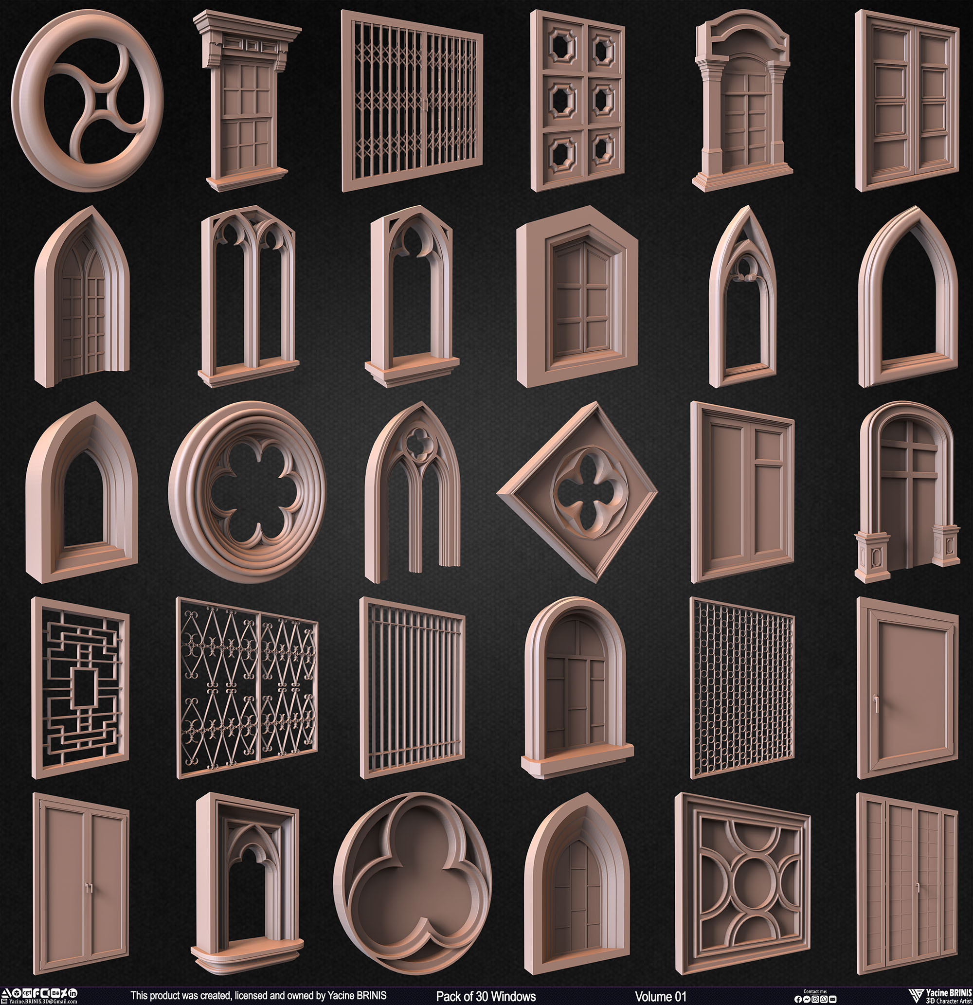 Pack of Windows, Sculpted by Yacine BRINIS Set 005