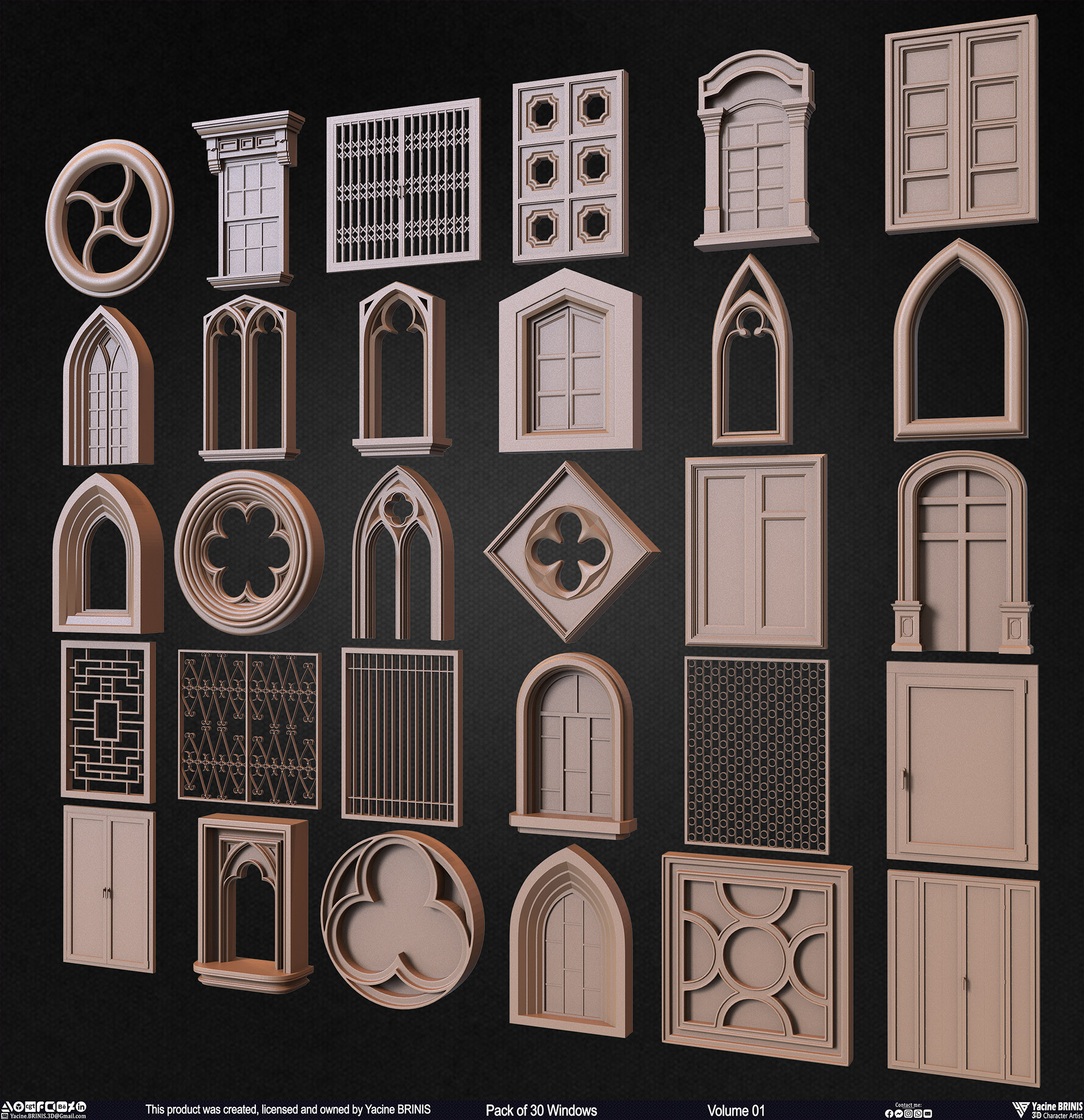 Pack of Windows, Sculpted by Yacine BRINIS Set 007