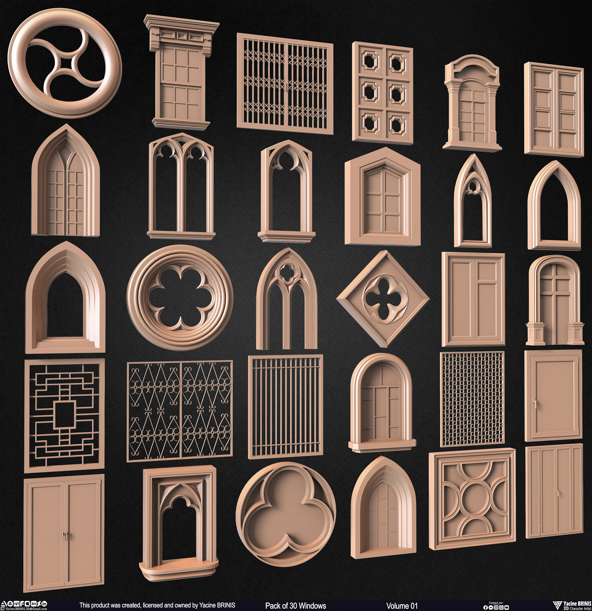 Pack of Windows, Sculpted by Yacine BRINIS Set 009