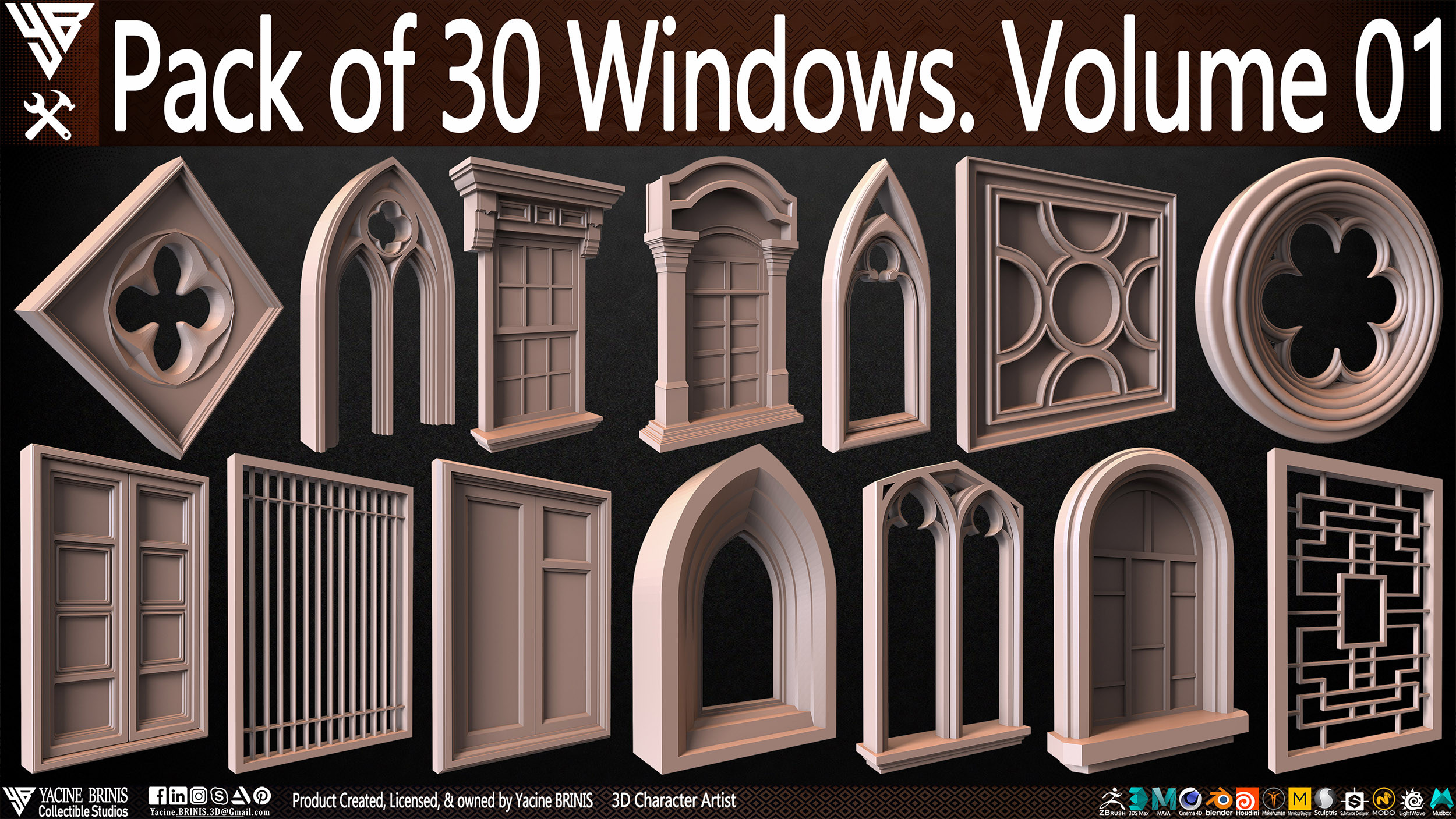 Pack of Windows, Sculpted by Yacine BRINIS Set 011