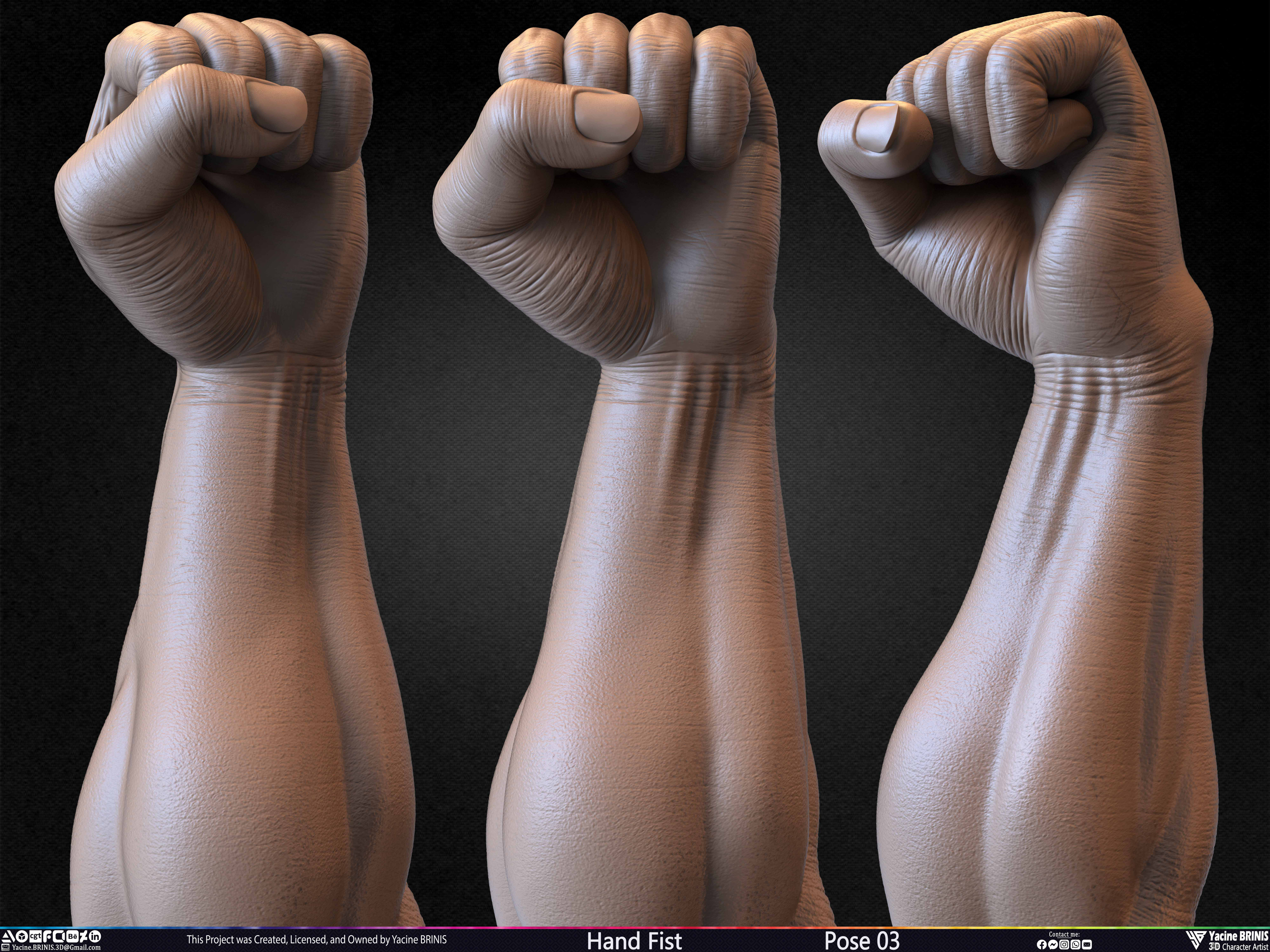 Hand Fist Arm Sculpted By Yacine BRINIS Set 003