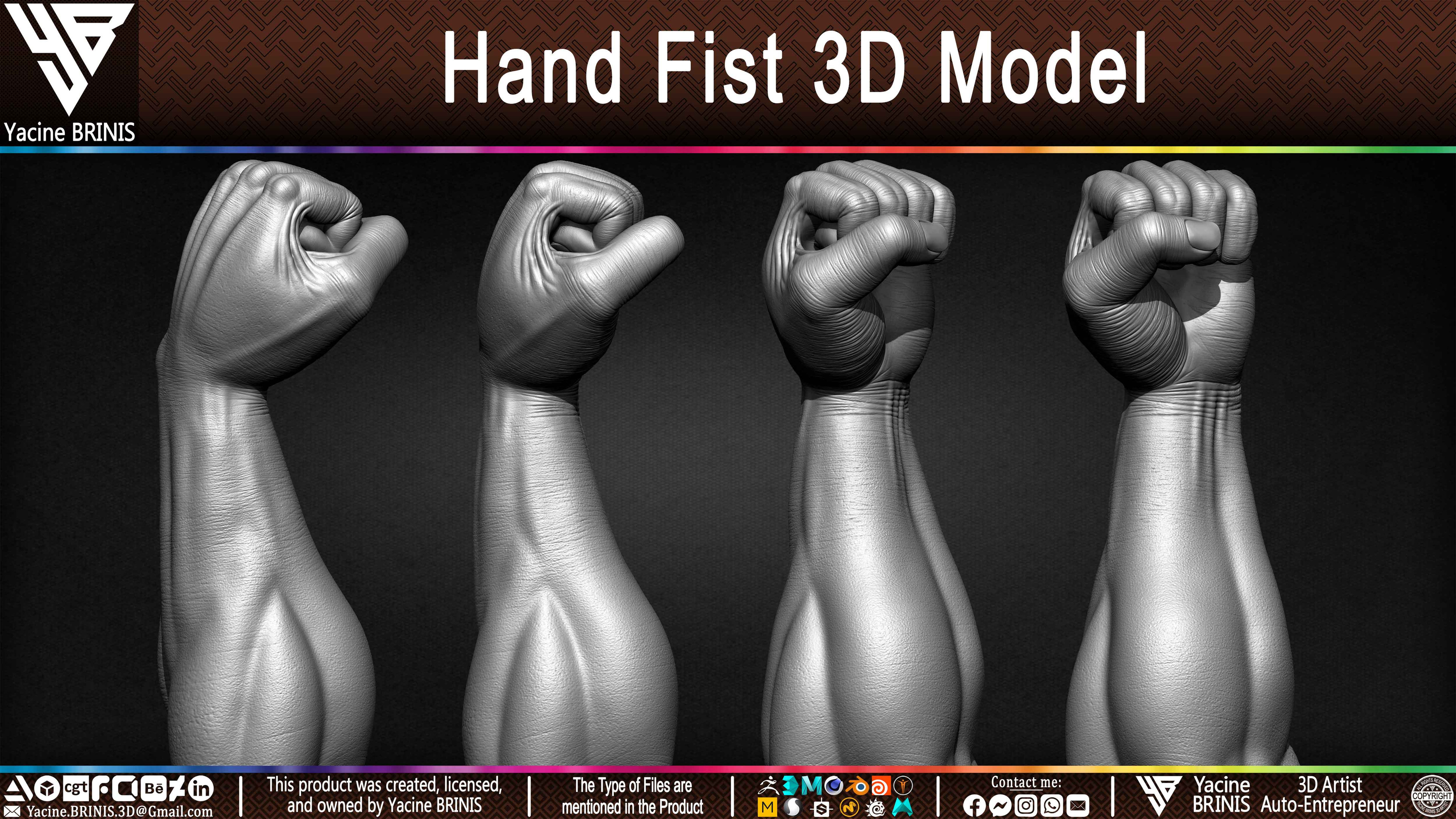 Hand Fist Arm Sculpted By Yacine BRINIS Set 007