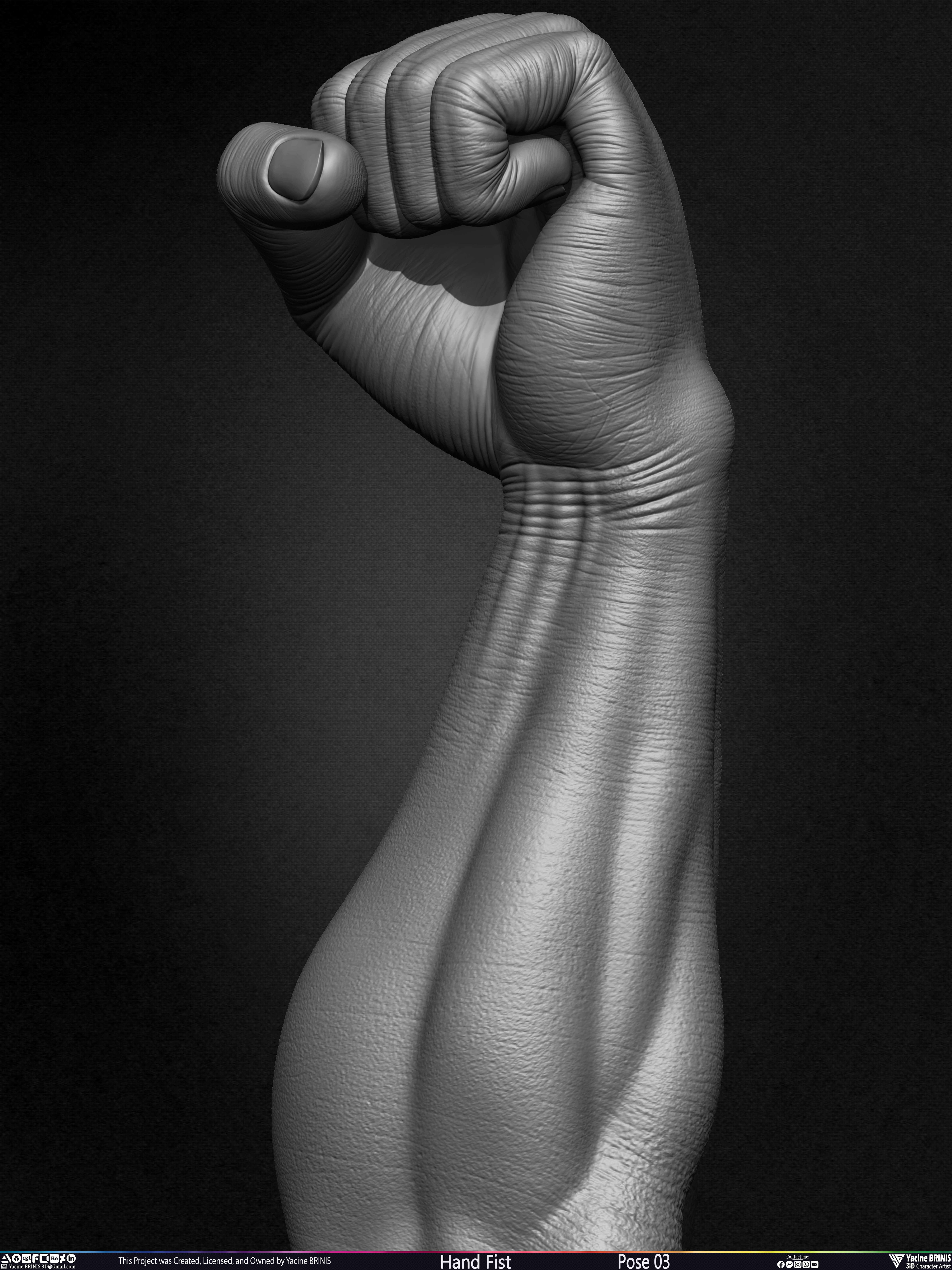 Hand Fist Arm Sculpted By Yacine BRINIS Set 013