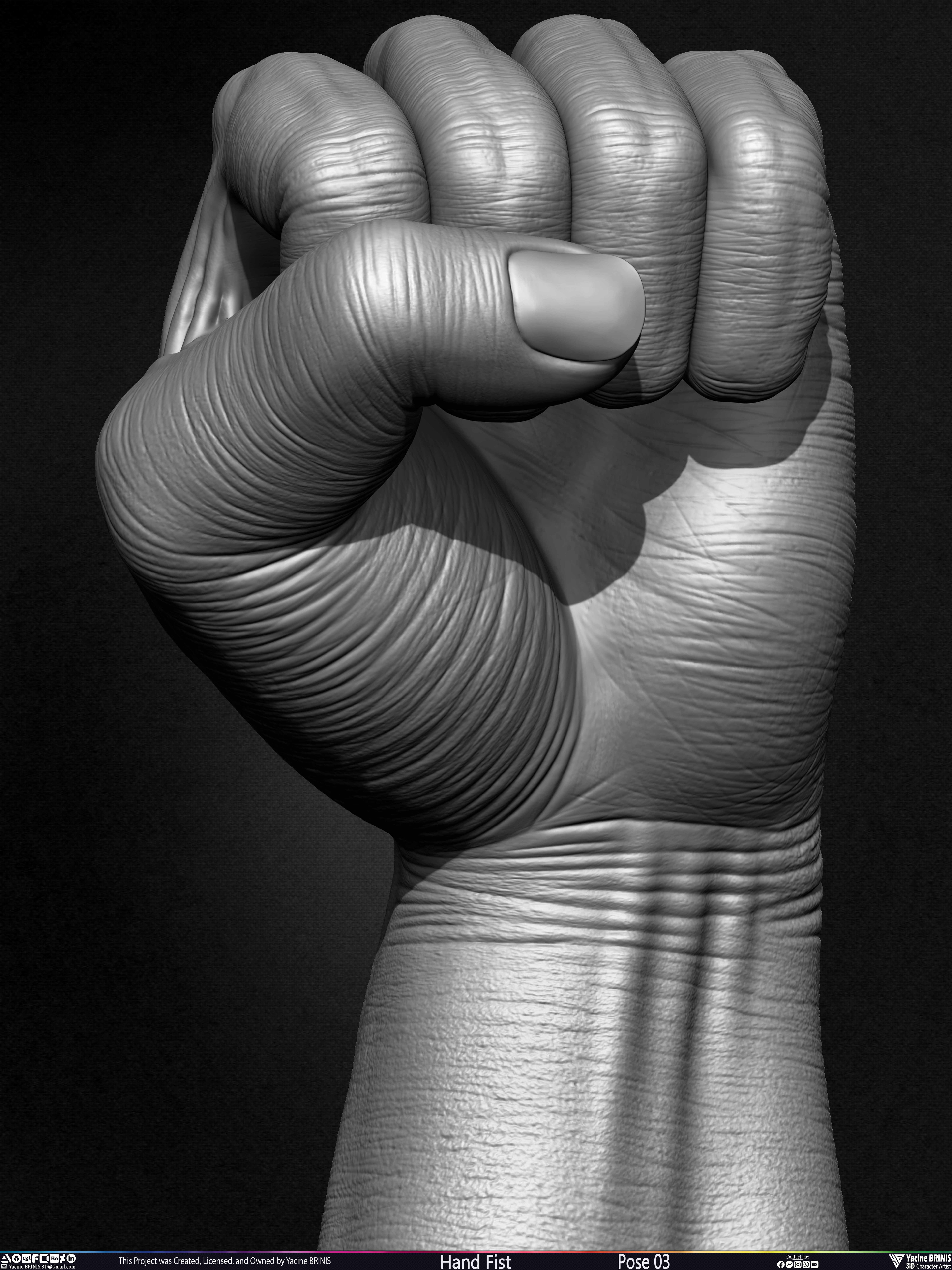 Hand Fist Arm Sculpted By Yacine BRINIS Set 014