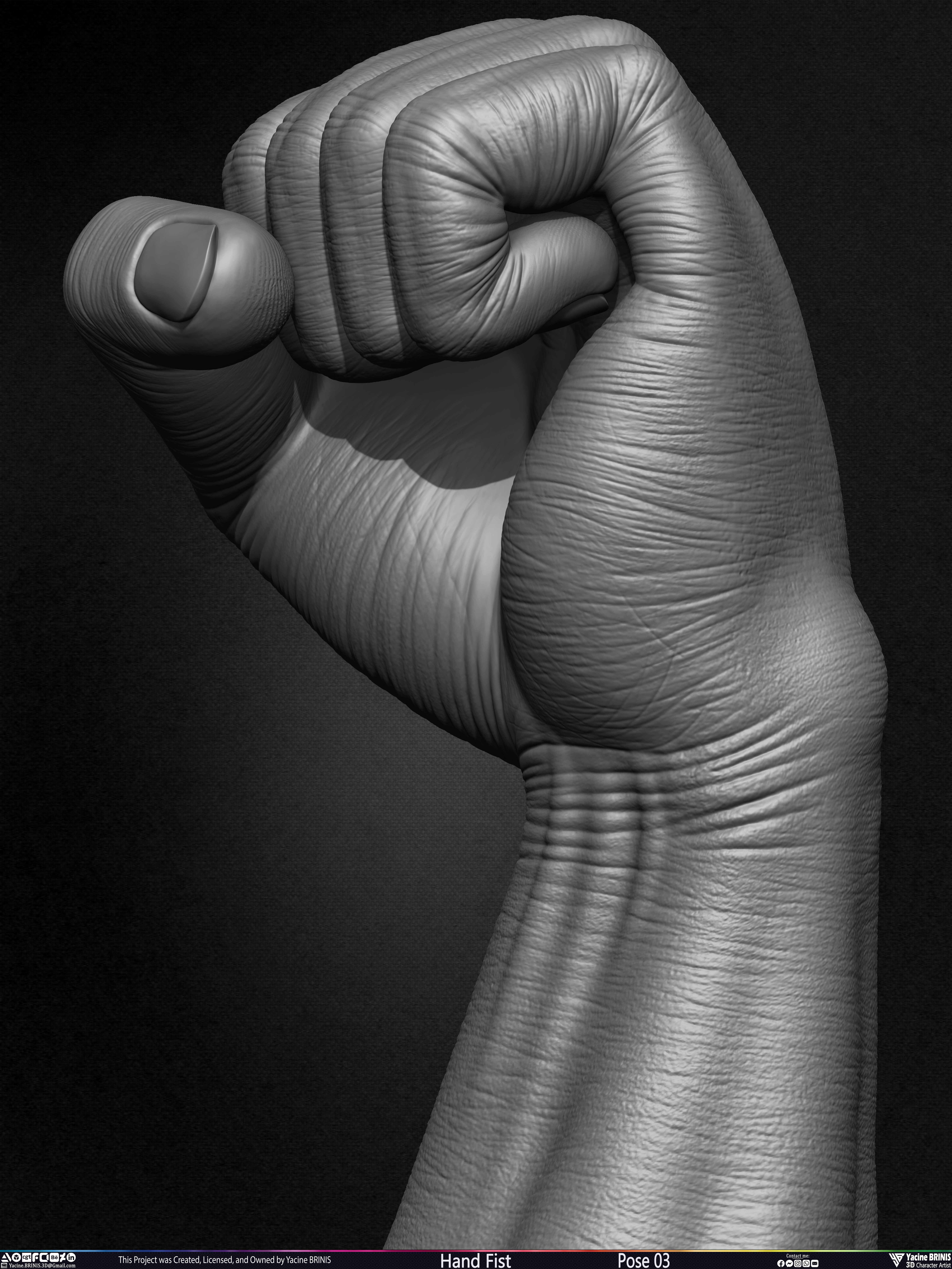 Hand Fist Arm Sculpted By Yacine BRINIS Set 016