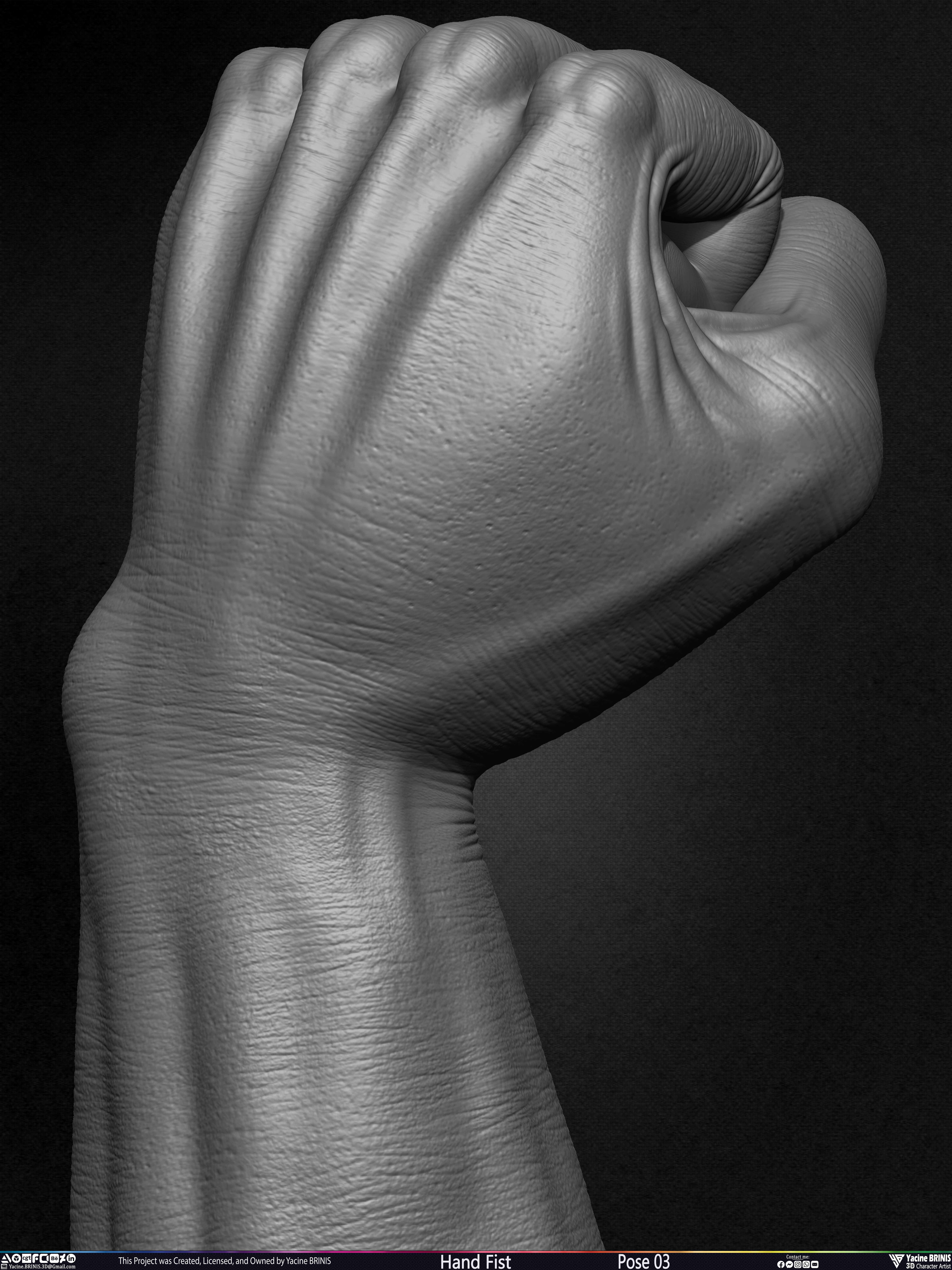Hand Fist Arm Sculpted By Yacine BRINIS Set 018