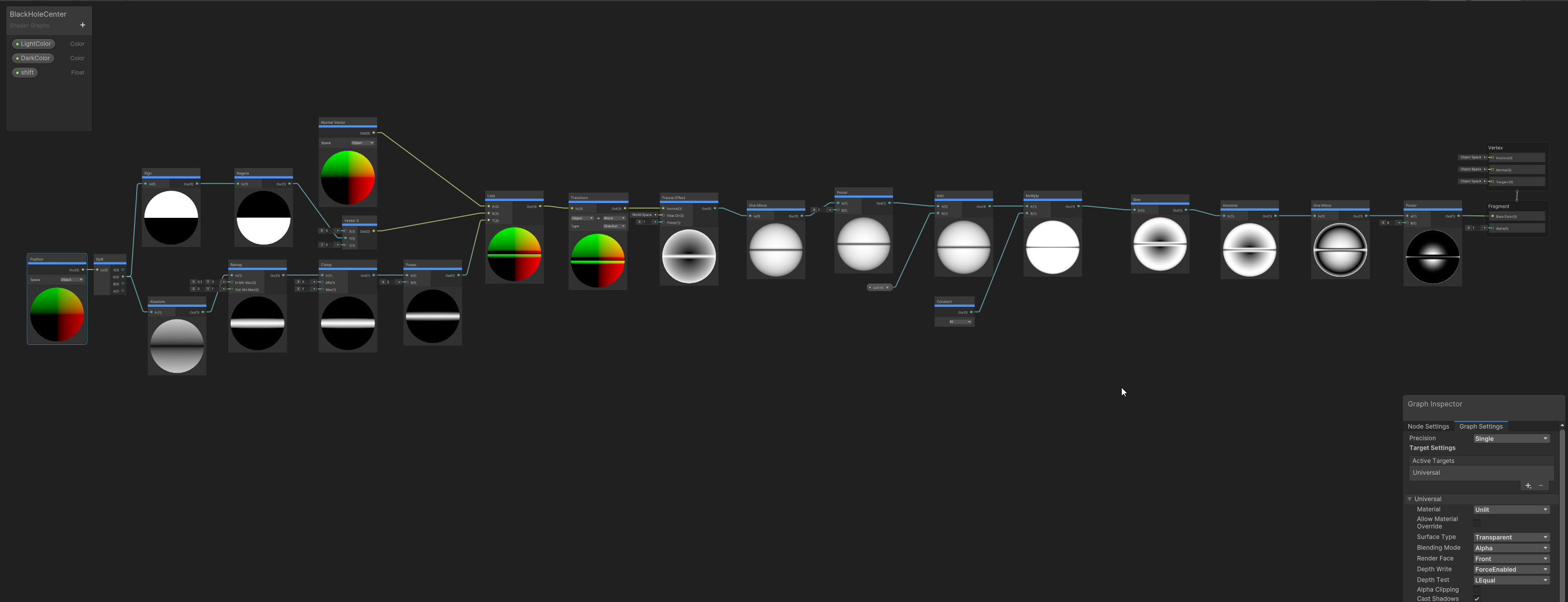 Center surface shader