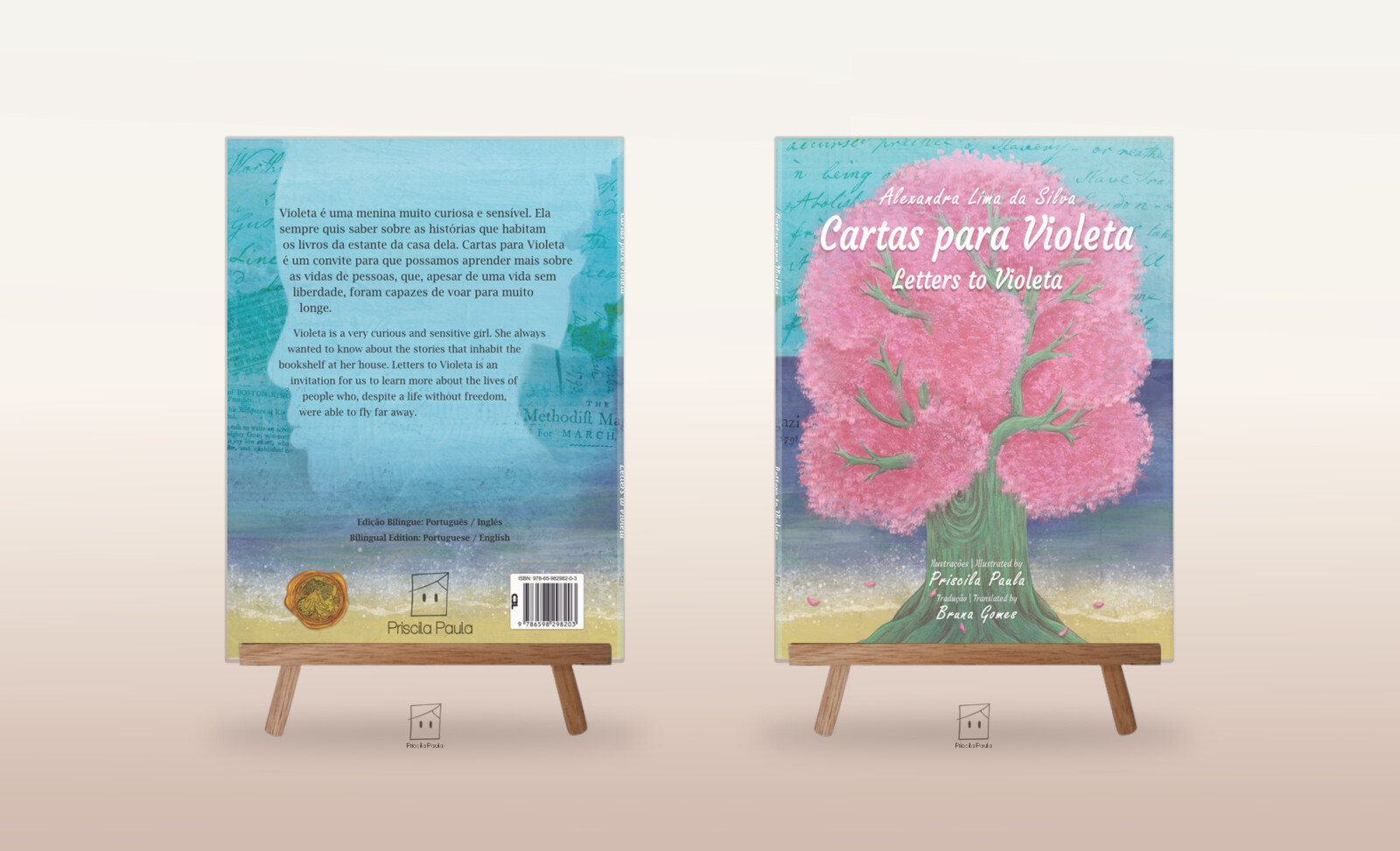 Cartas para Violeta (2024) – Alexandra Lima da Silva. Edição e ilustrações de Priscila Paula. 68 p. 20x26 cm. 