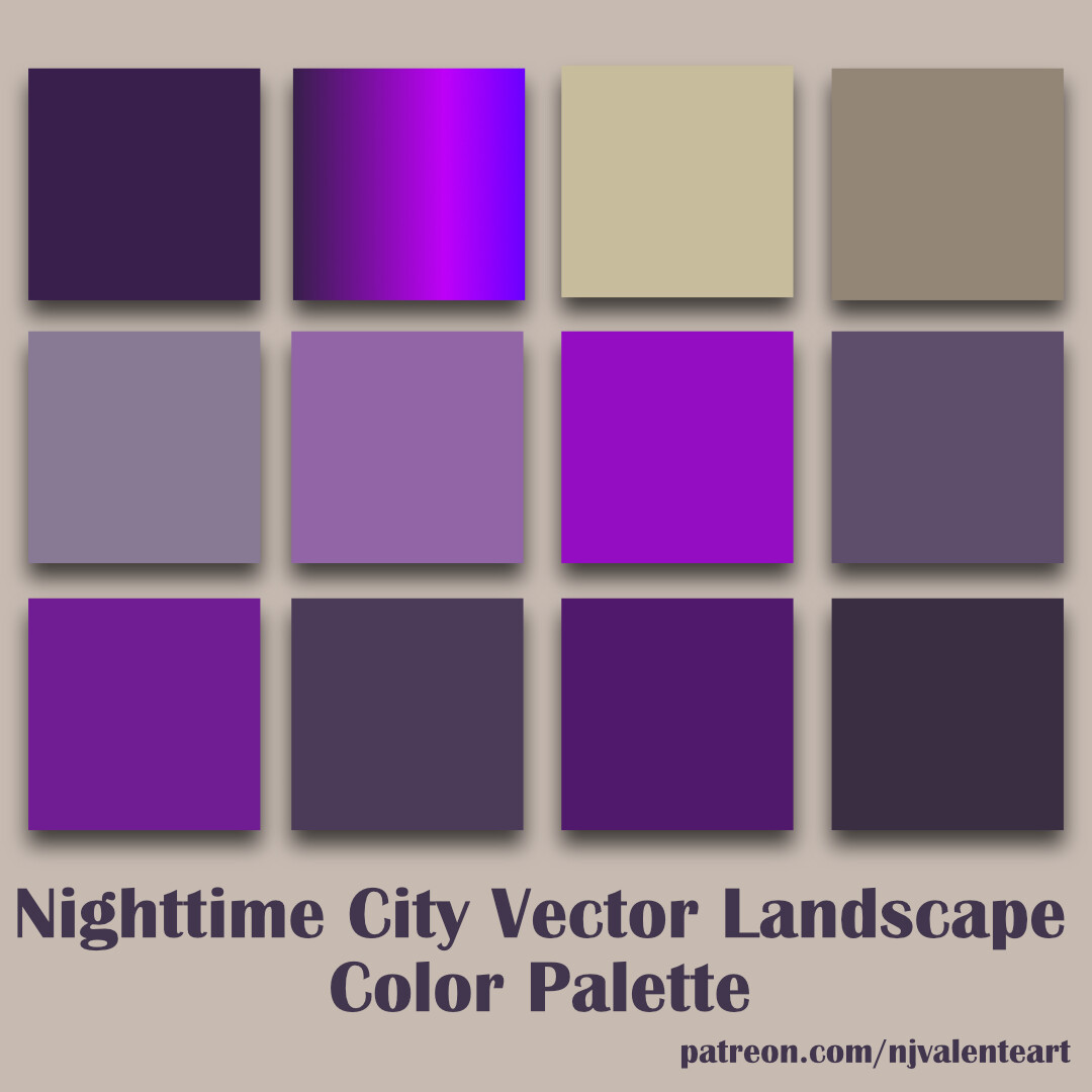 Color palette available on my Patreon page, patreon.com/njvalenteart