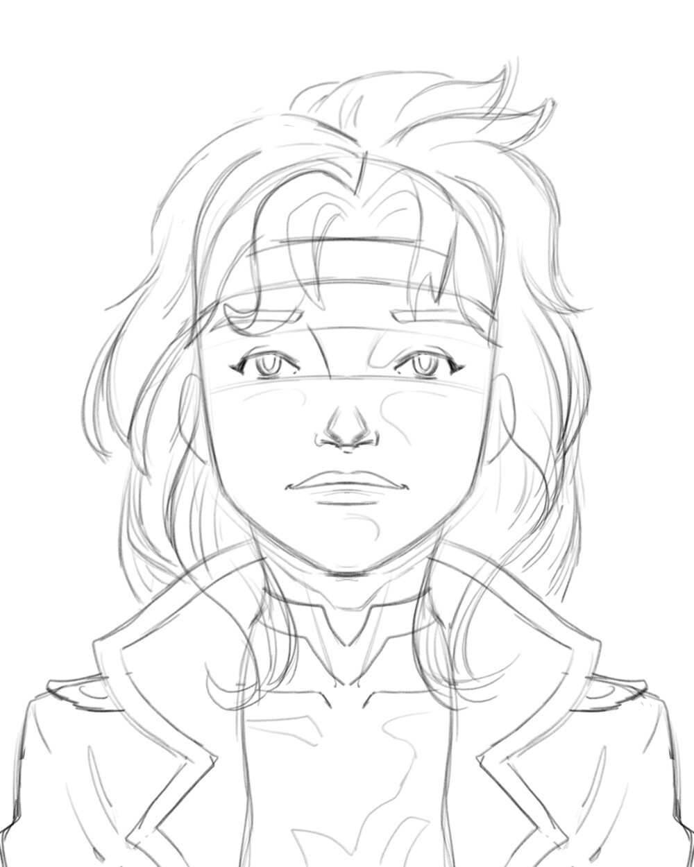 Rogue X-Men 97 Vector Art Illustration sketch.
