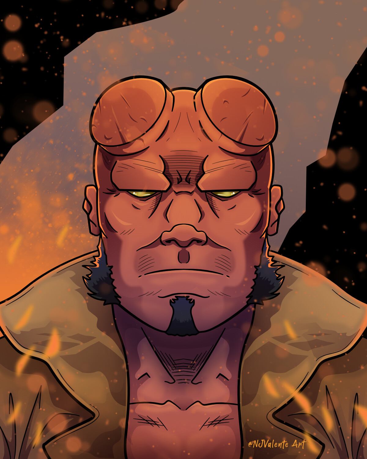 Hellboy Vector Art Illustration