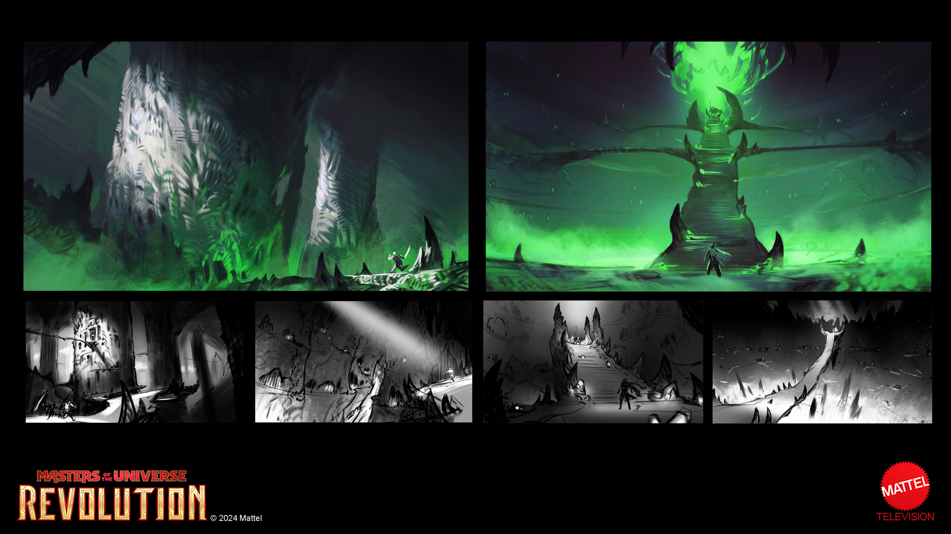 Subternia Color and bw sketches