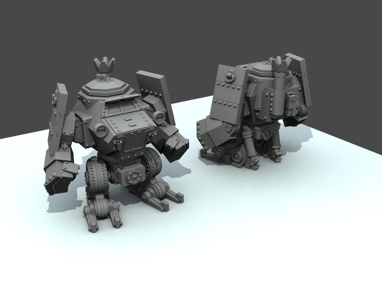 The model I made of the Blight Landkrieger. This was done in 3DS Max.