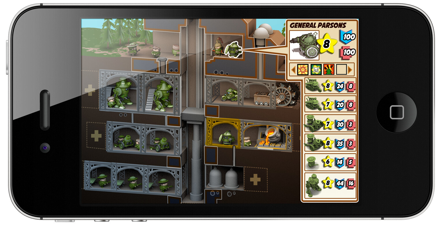 I mocked up the underground base in 3D and then did some paintover with some UI elements.